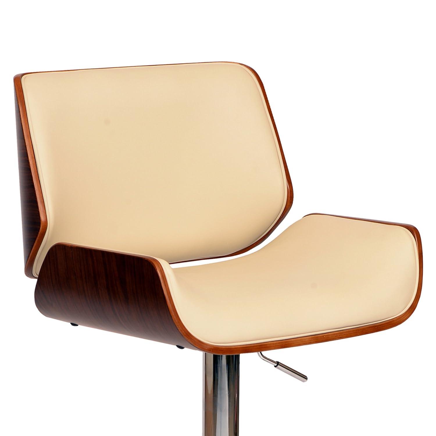 London Swivel Barstool Cream/Walnut - Armen Living