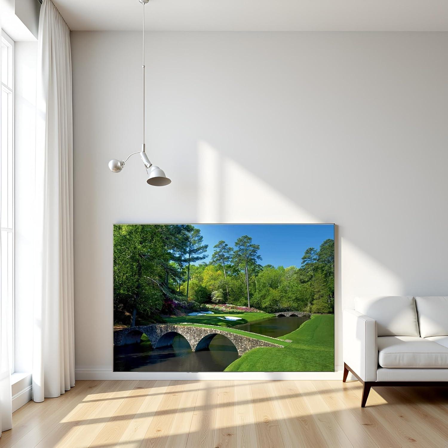 SYDposter Large Gym Men Cave Decor Golf Club Sport Landscape Artwork Canvas Painting for Bedroom Wall Art Augusta National Golf Course Home Decor Poster Print Unframed 24x36in