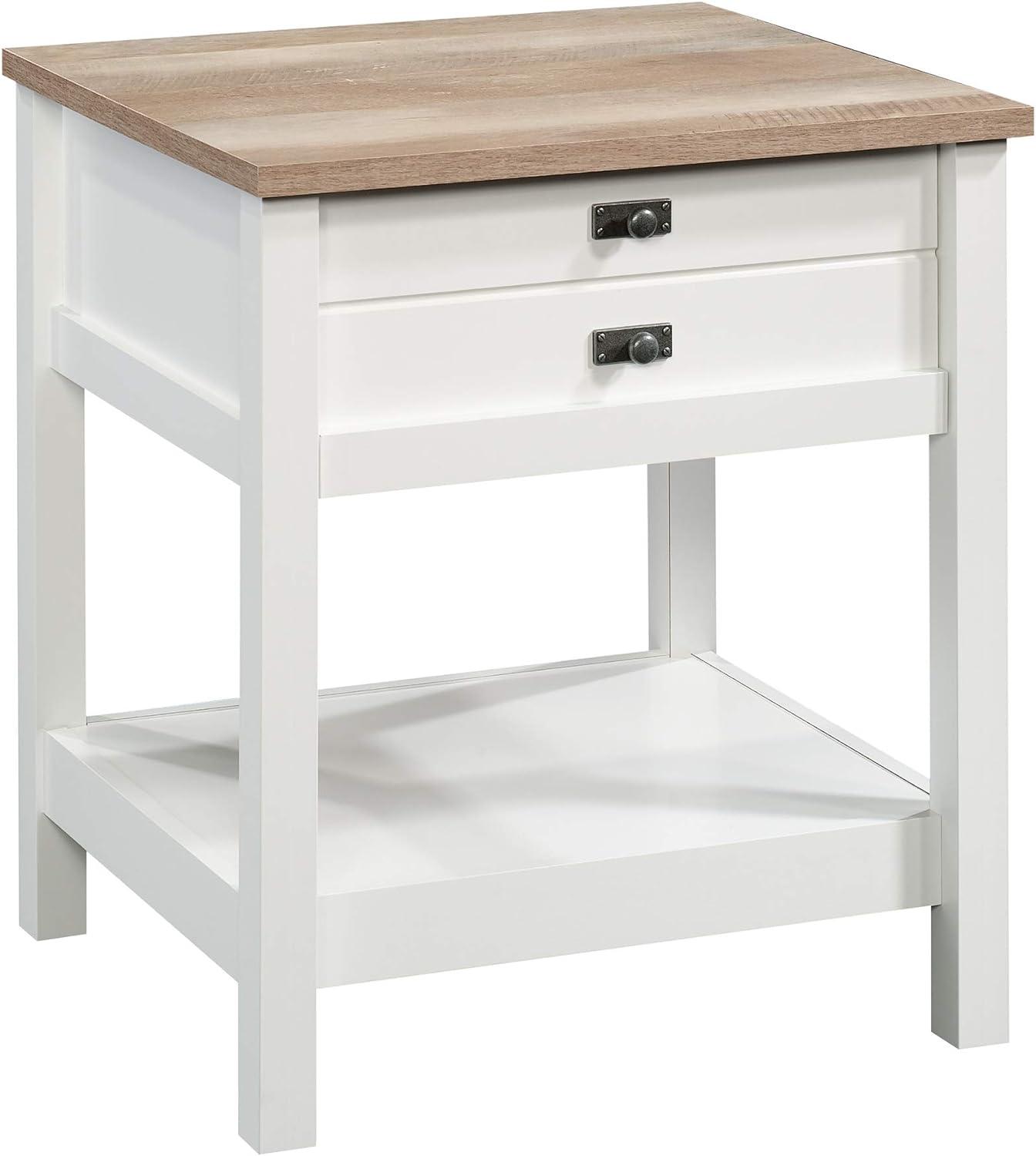 Cottage Road Nightstand with Drawer Raven Oak - Sauder: Laminated Surface, Metal Hardware, MDF Frame