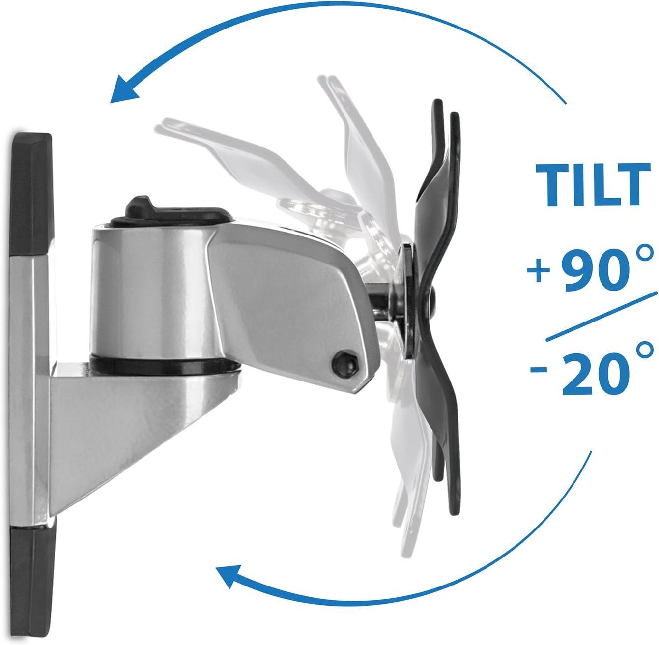 Silver and Black Aluminum Wall Mount Monitor Arm