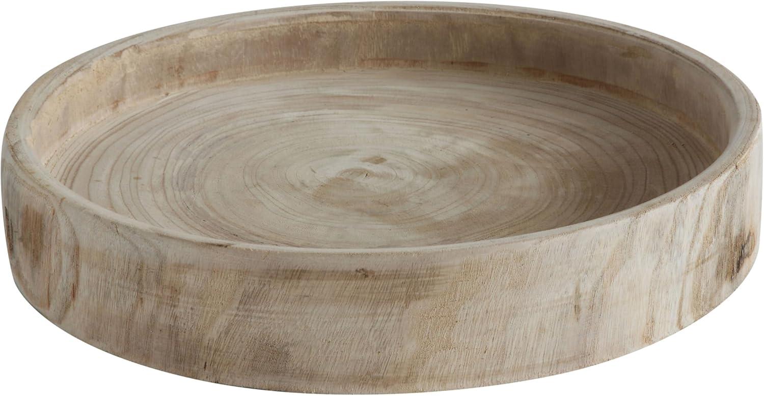 Storied Home Paulownia Wood Hand-Carved Tray - Unique Centerpiece, Coffee Table Accessory