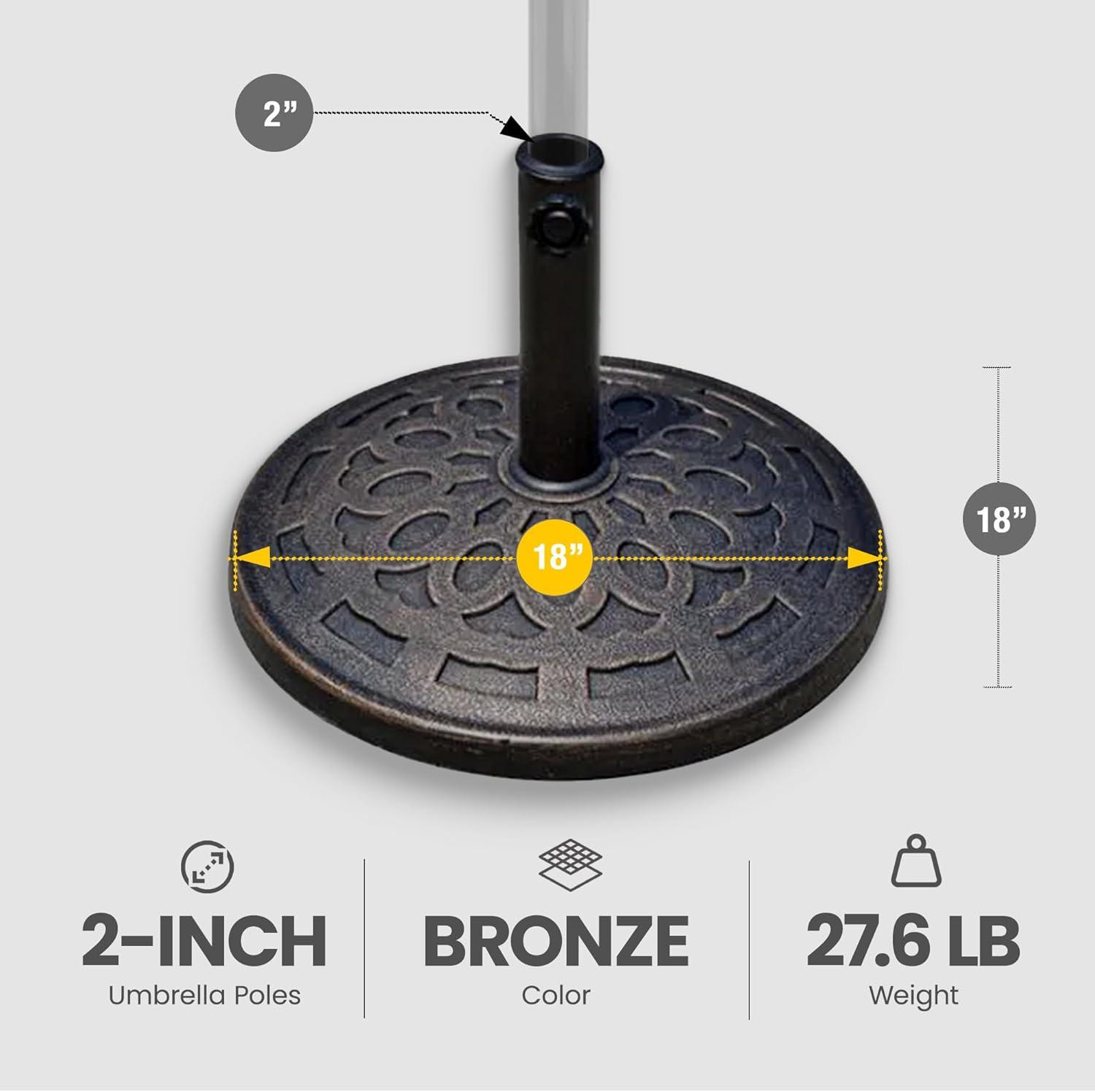 Four Seasons Courtyard Umbrella Base Fits Up To 2" Umbrella Pole