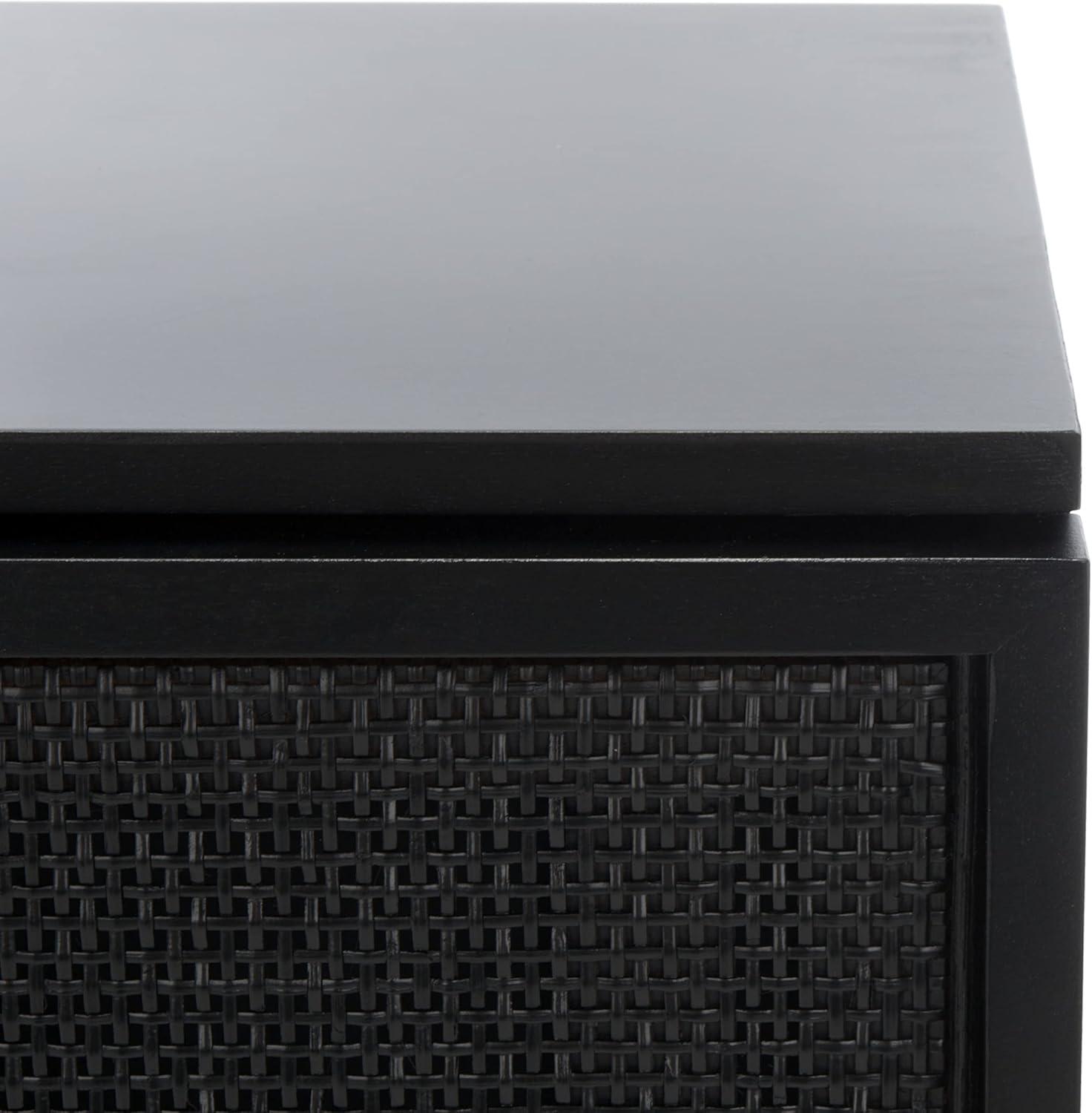 Zadie 2 Drawer Rattan Nightstand - Black - Safavieh