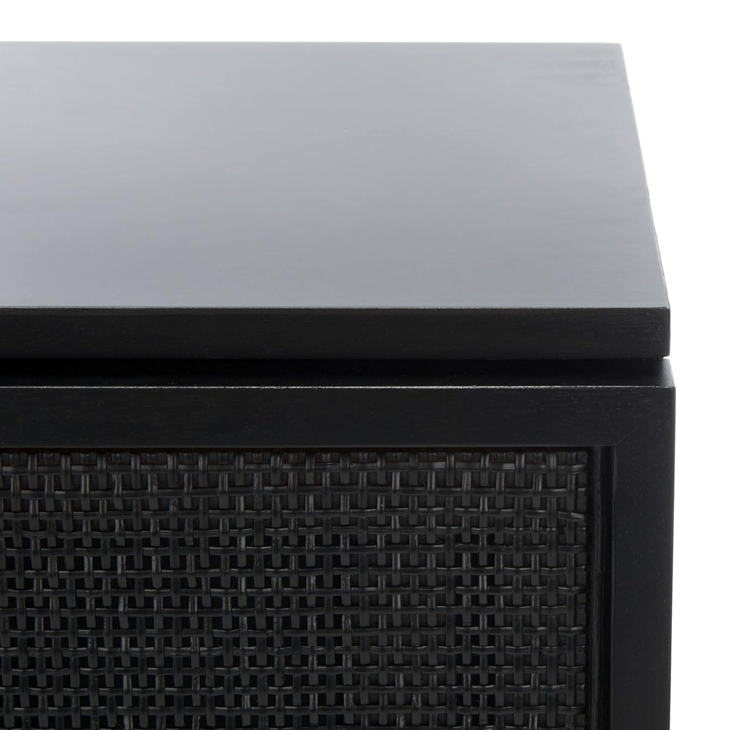 Zadie 2 Drawer Rattan Nightstand - Black - Safavieh
