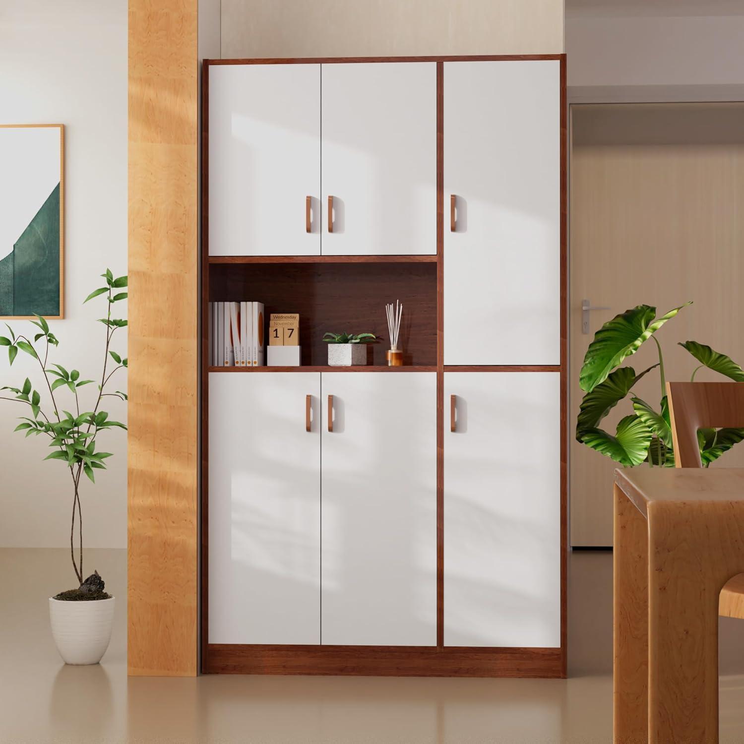 70" Tall Kitchen Pantry Cabinet, Kitchen Storage Cabinet with 6 Doors