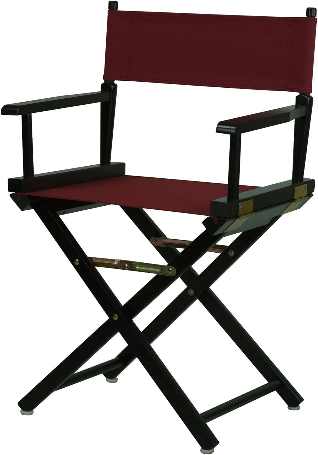 18" Director's Chair Black Frame-Burgundy Canvas