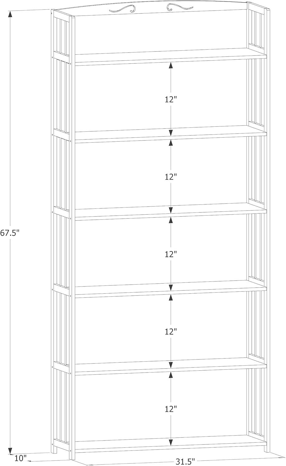 MoNiBloom Bamboo 6 Shelves Modern Bookshelf, Open Bookcase Shelves Organizer Rack, Natural, for Home