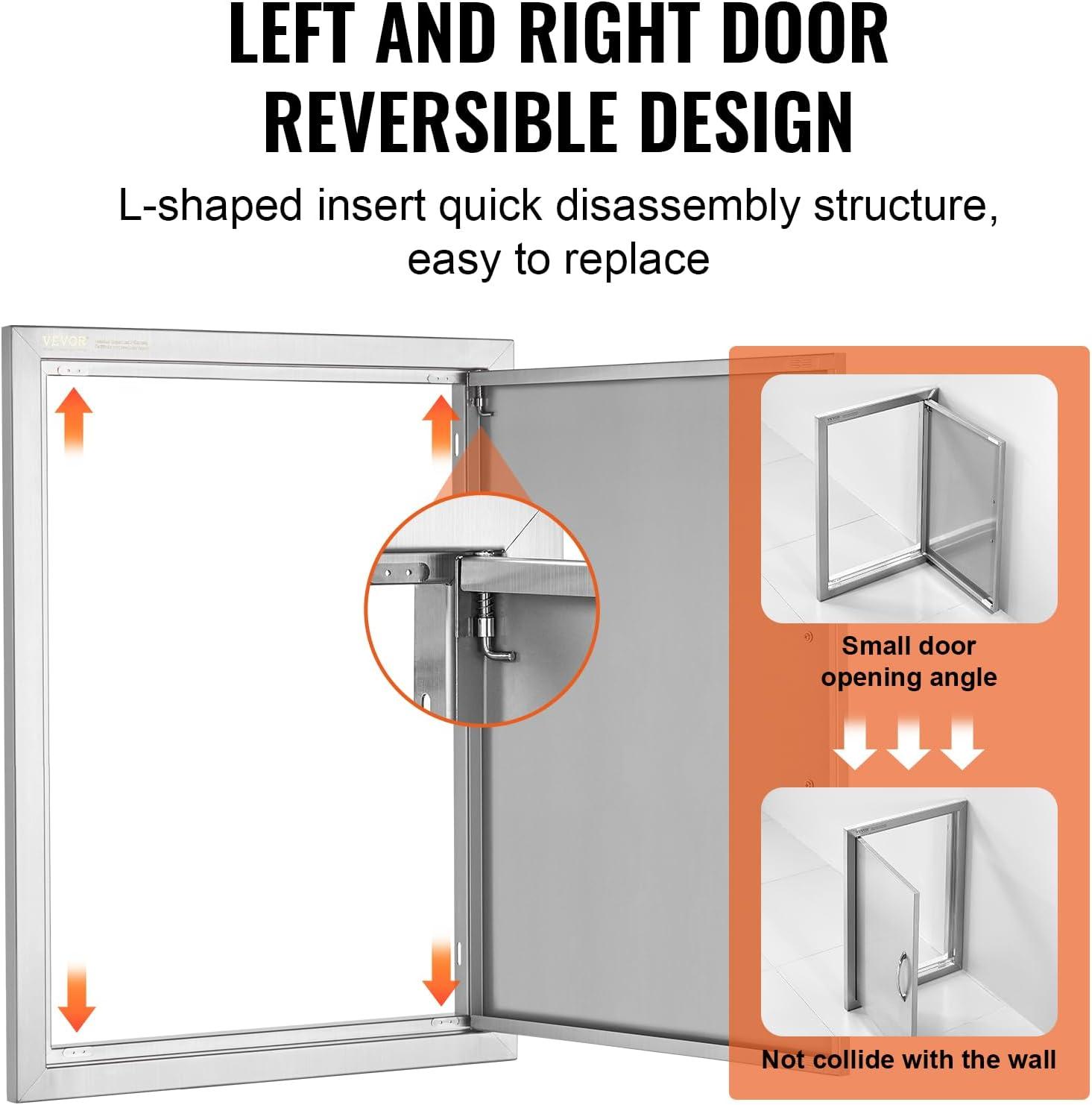 VEVOR 20'' W x 1'' D Stainless Steel Access Door