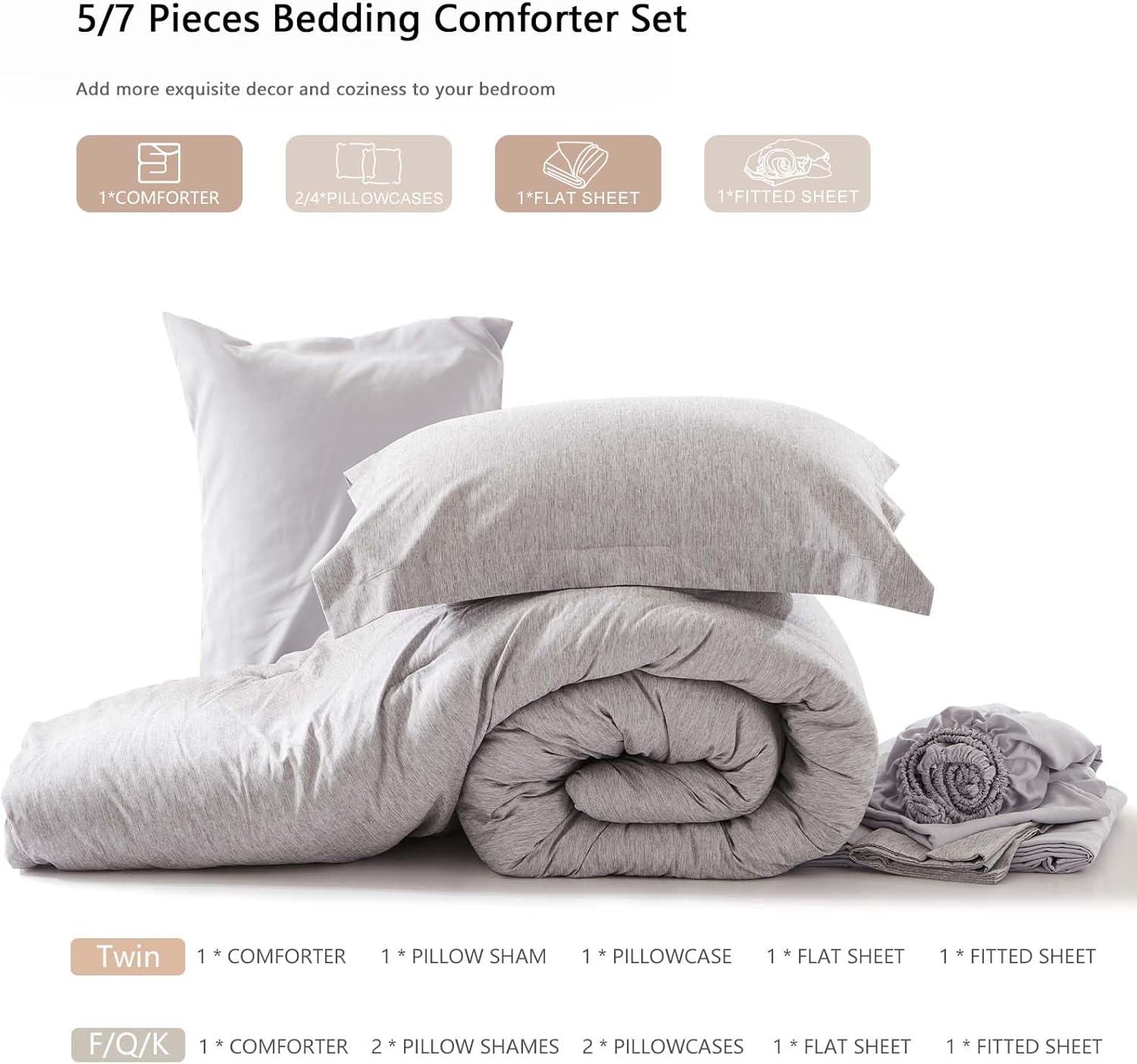 Full Gray Microfiber Reversible Bed in a Bag Set