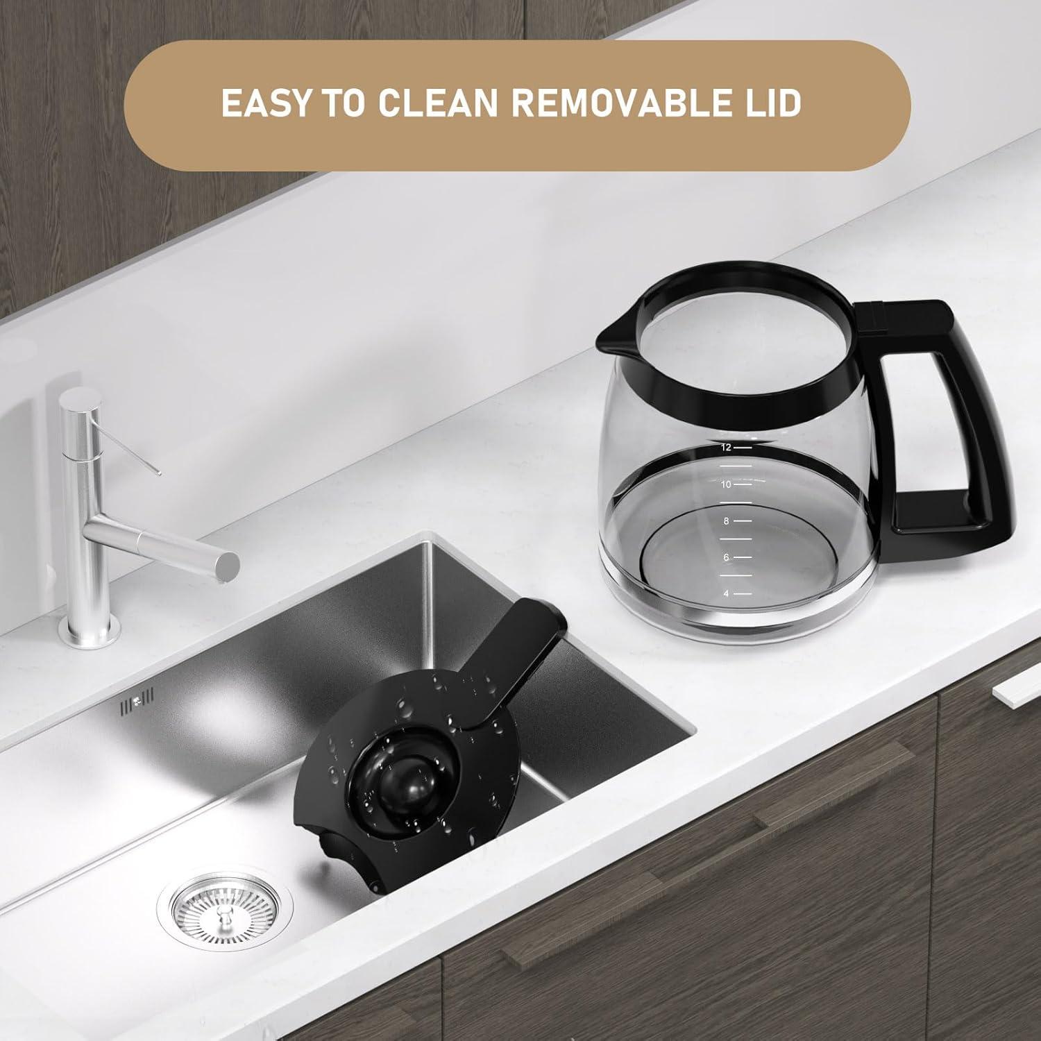 Cuisinart DCC-1200PRC 12-Cup Replacement Glass Carafe, Black