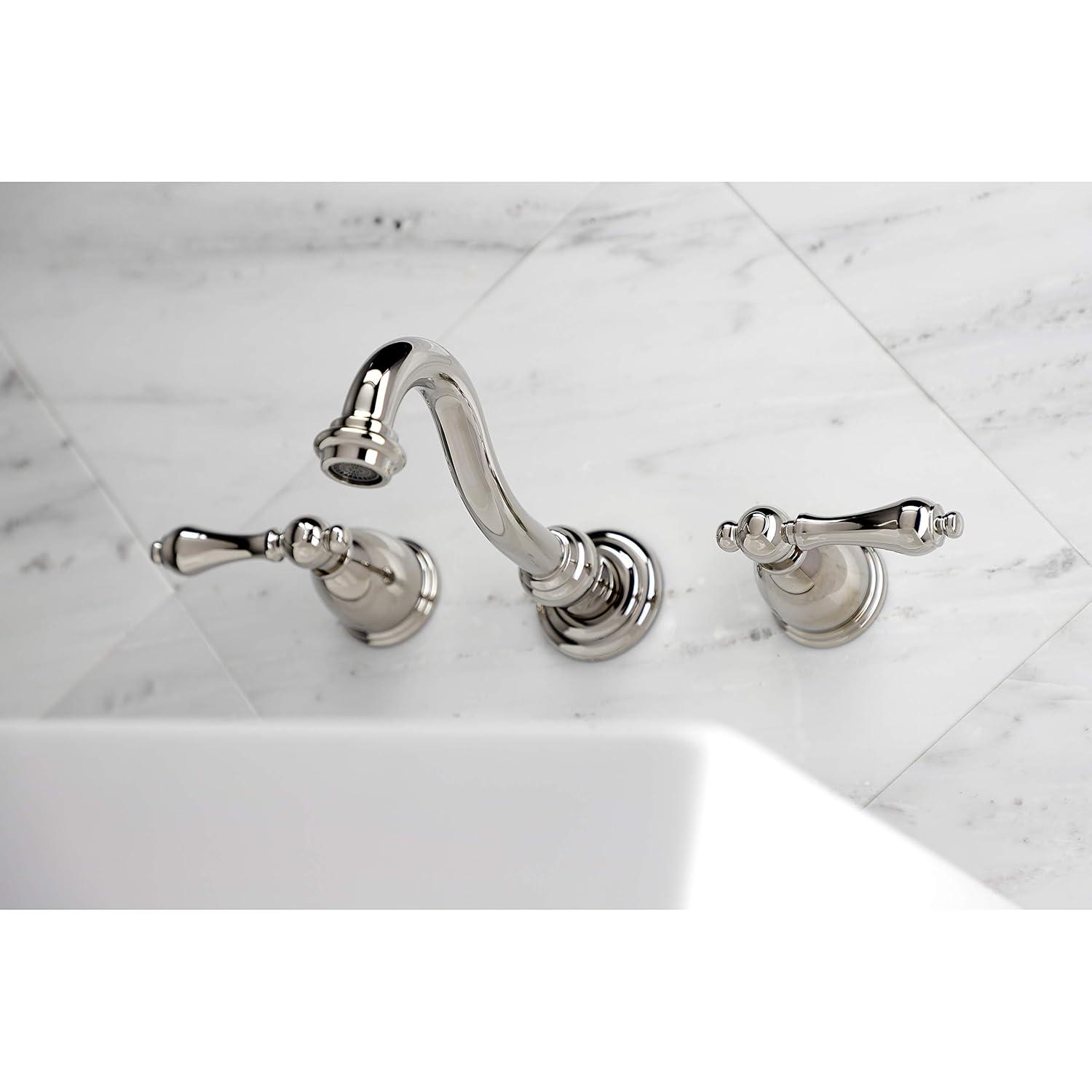 Kingston Brass Vintage Two-Handle 3-Hole Wall Mount Bathroom Faucet