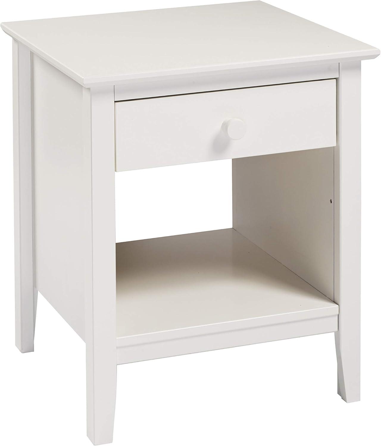 Simplicity White Brazilian Pine 1-Drawer Nightstand