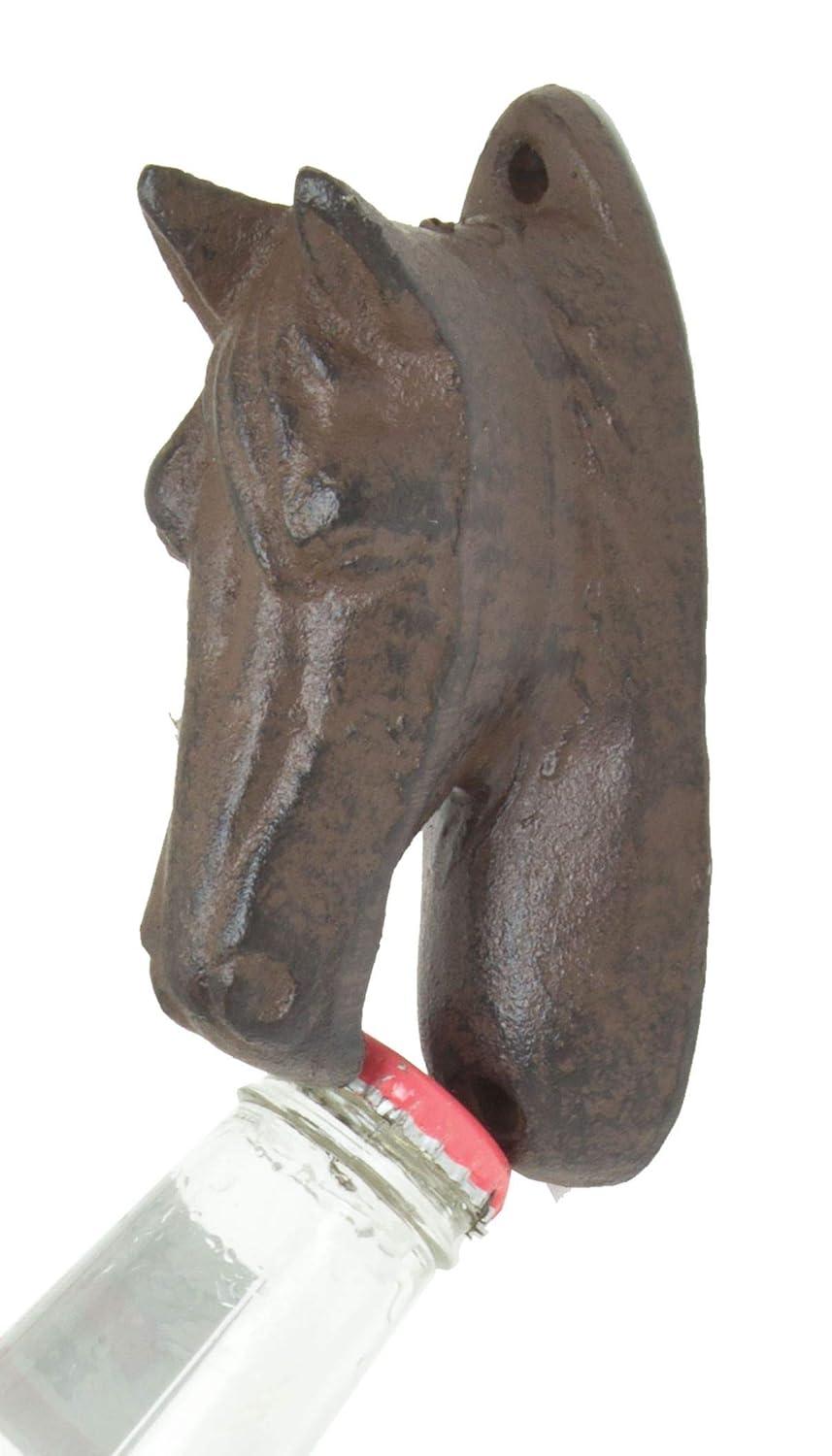 Cast Iron Western Cowboy Country Rustic Horse Head Wall Beer Bottle Cap Opener