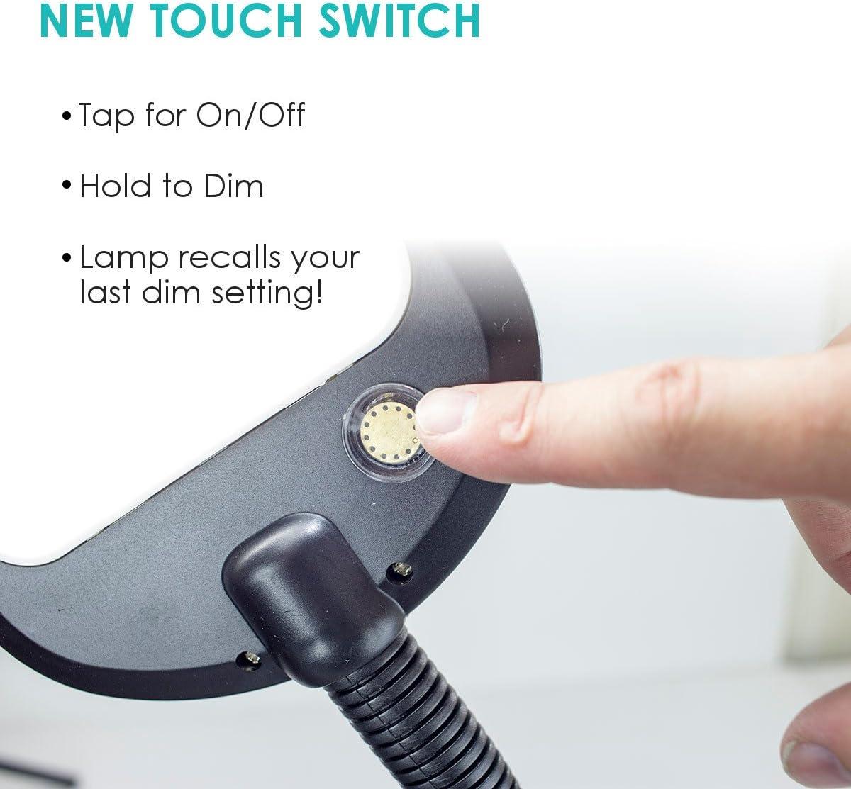 LED Floor Lamp Bright Reader Natural Daylight Full Spectrum Black SLIMMER DESIGN