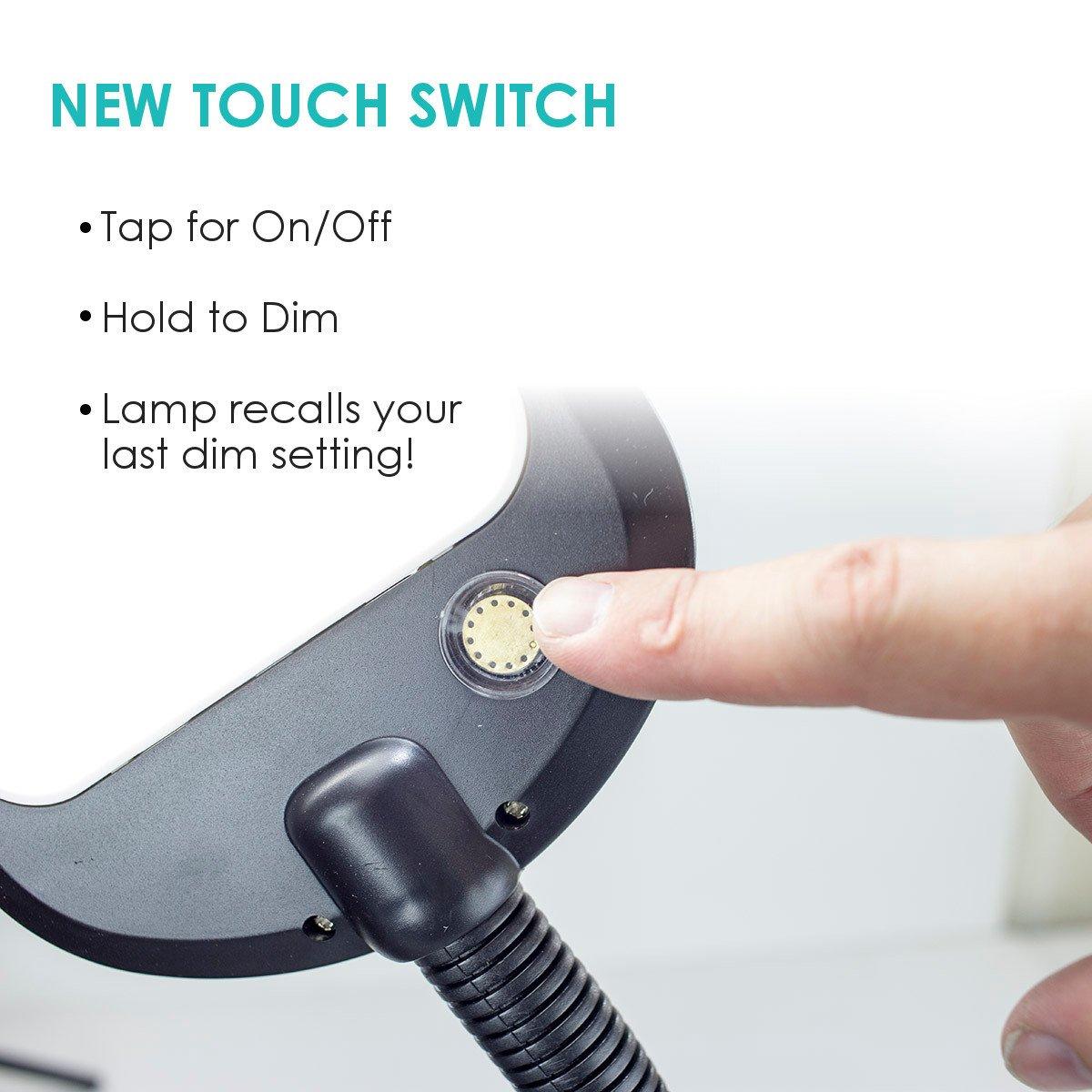 LED Floor Lamp Bright Reader Natural Daylight Full Spectrum  Black SLIMMER DESIGN