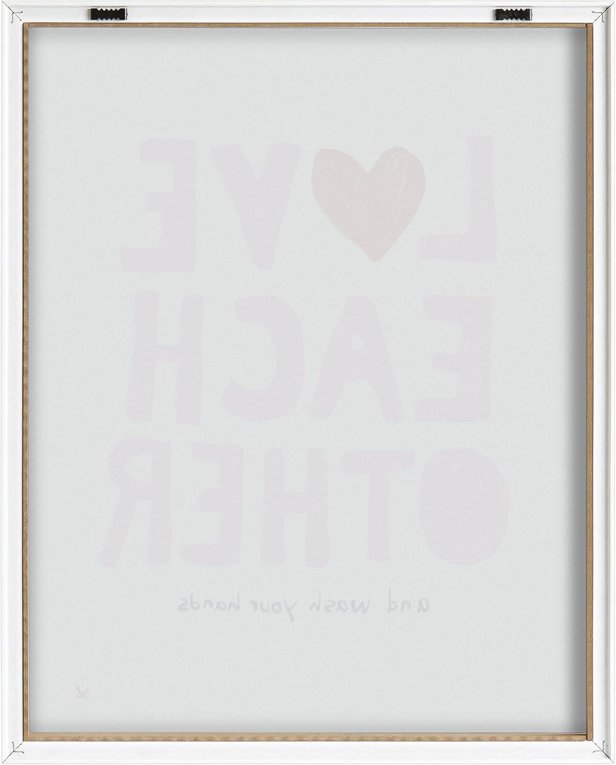 16" x 20" Blake Love Each Other by Kelly Knaga Framed Printed Glass Natural - Kate & Laurel All Things Decor