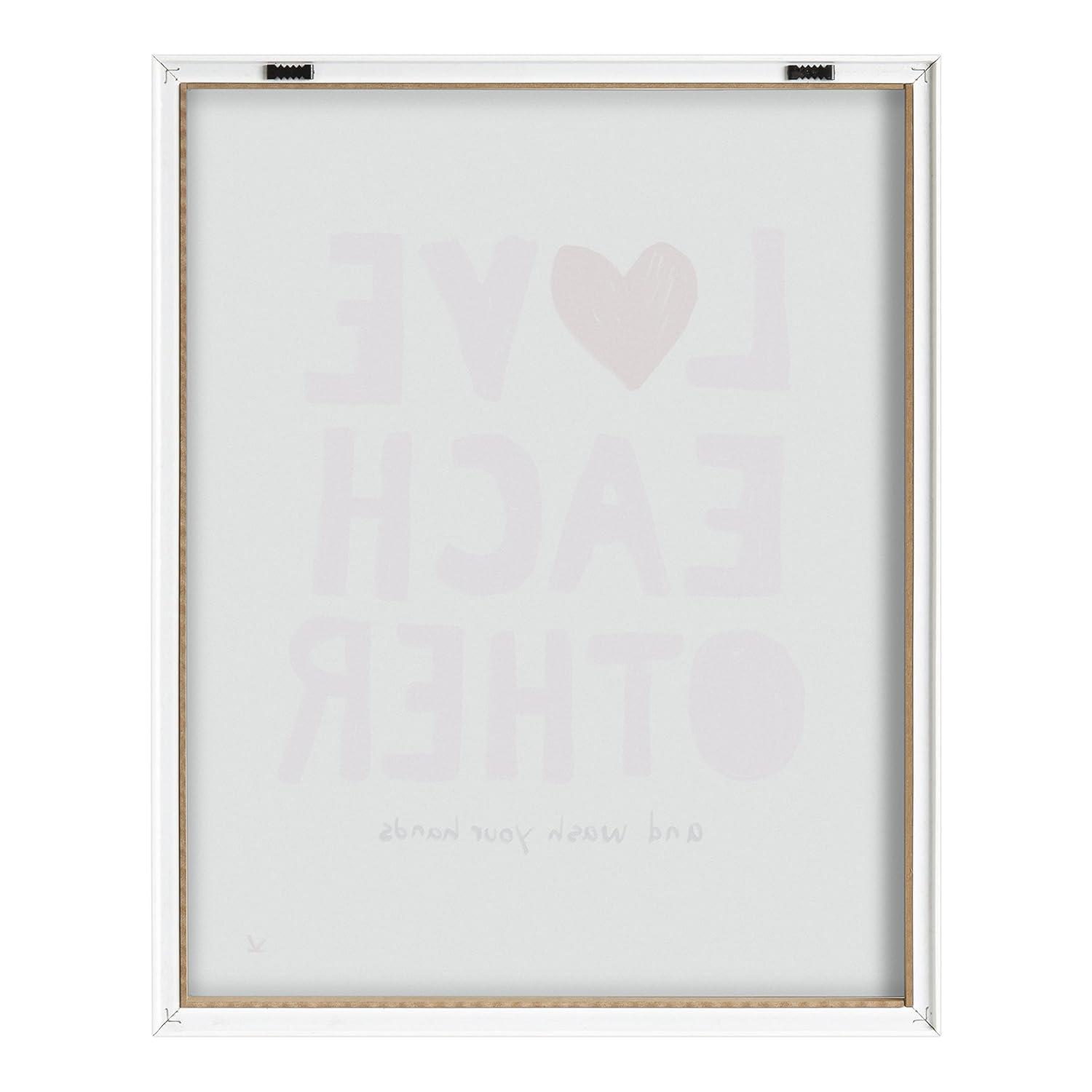 16" x 20" Blake Love Each Other by Kelly Knaga Framed Printed Glass Natural - Kate & Laurel All Things Decor
