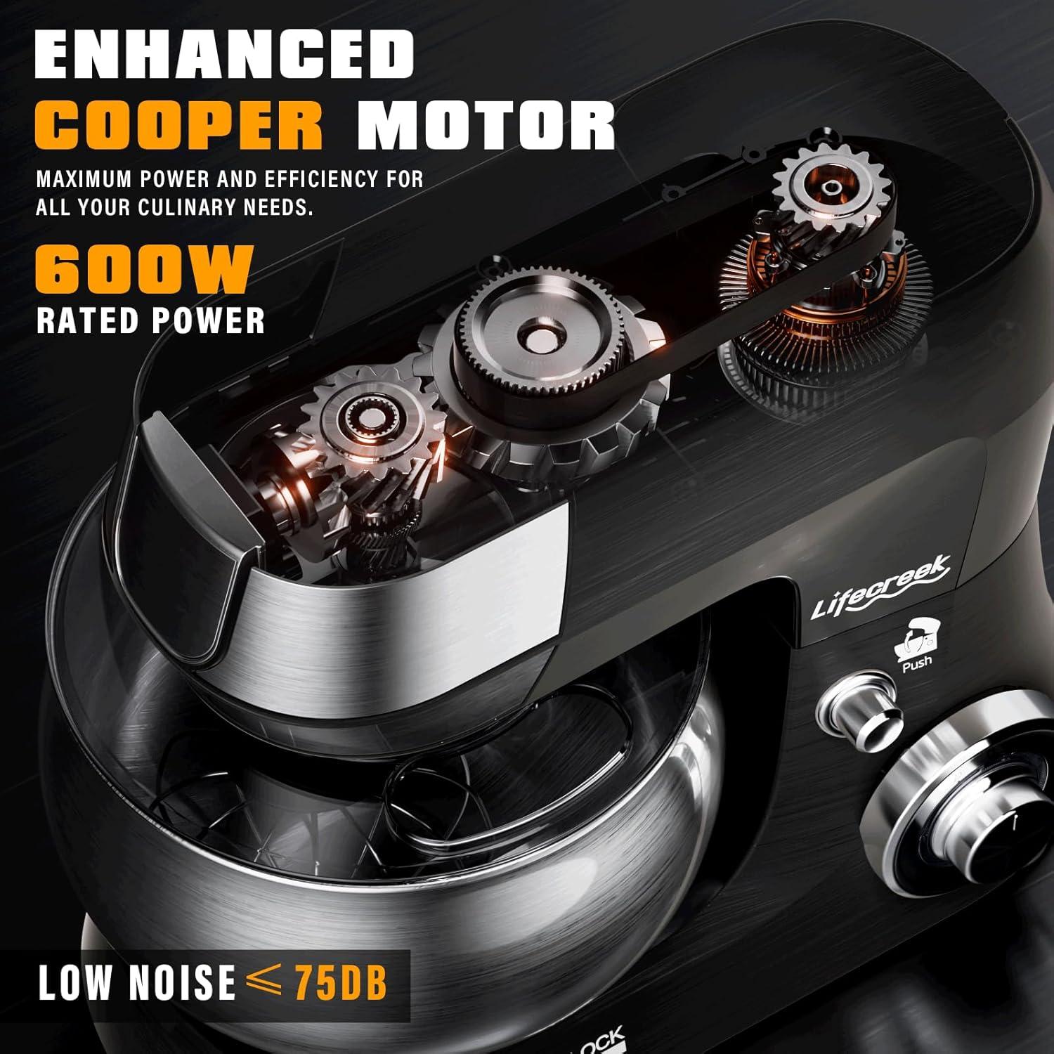 Stand Mixer, 5.3Qt 660W, 6-Speed Tilt-head Food Mixer, Electric Kitchen Portable Lightweight Mixer with Stainless Steel Bowl, Dough Hook, Whisk, Beater(Red)