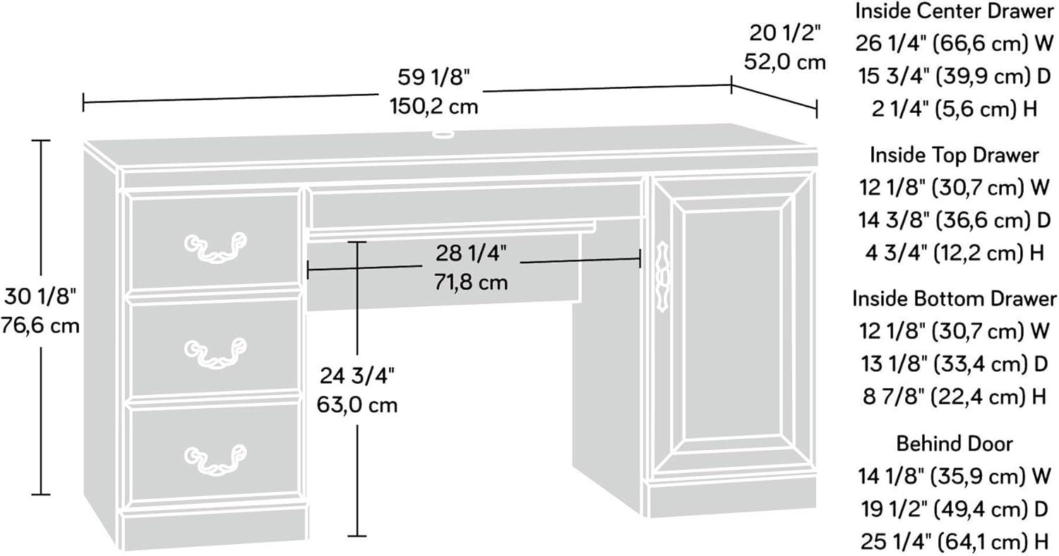 Heritage Hill Classic Cherry Executive Computer Credenza with Integrated Storage