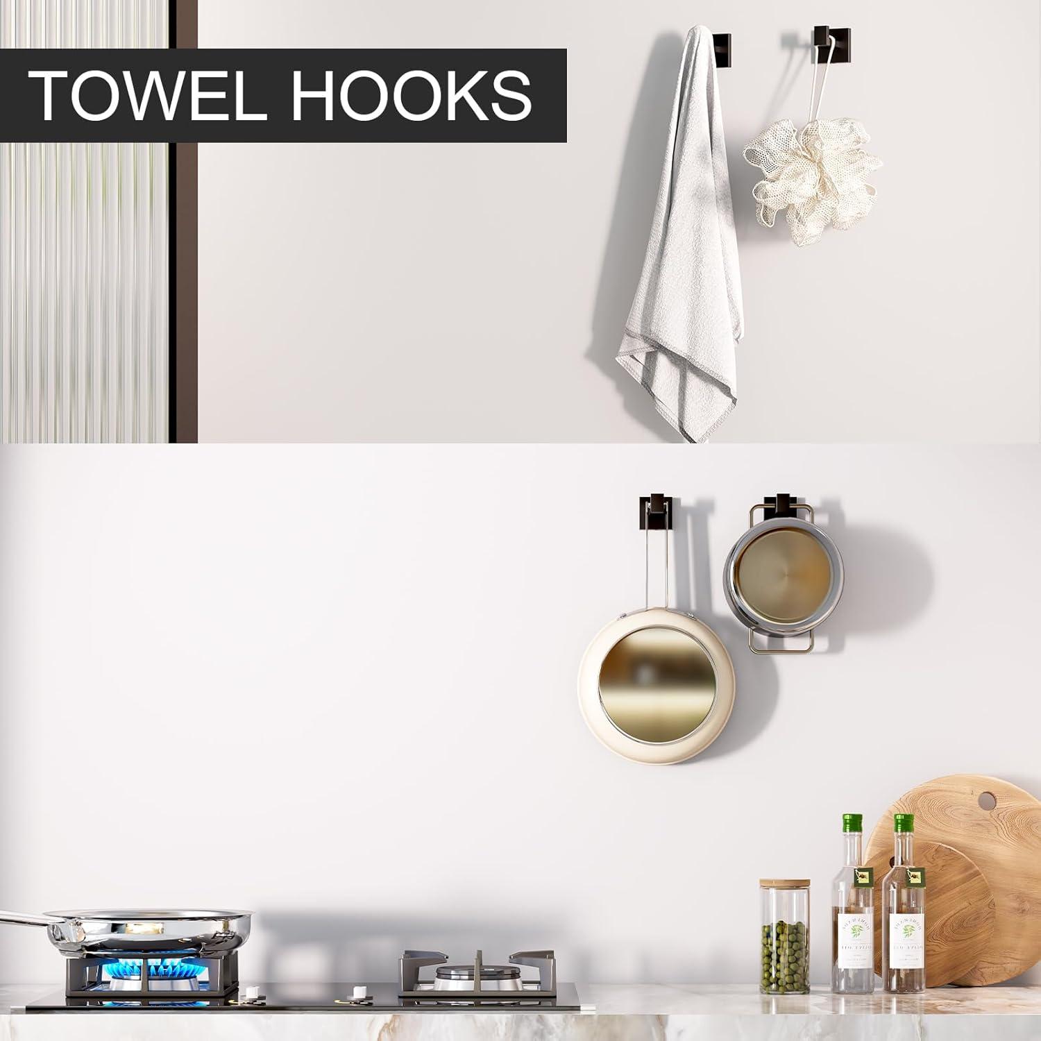 Matte Black Stainless Steel 5-Piece Bathroom Hardware Set