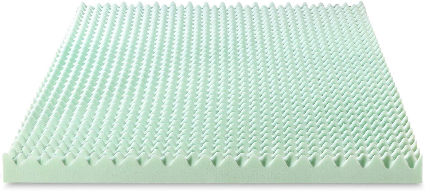 Full Size Green Egg Crate Memory Foam Mattress Topper