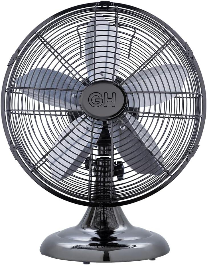 Good Housekeeping Good Housekeeping's All-Metal Retro 3-Speed 12" Oscillating Office Desk Table Fan (Multiple Finishes Available)