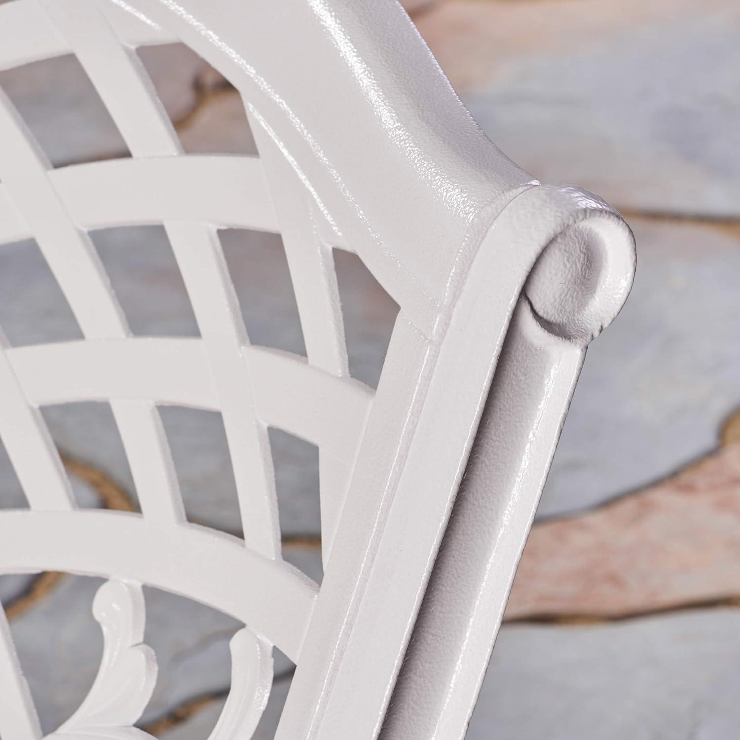 Pittman Outdoor Cast Aluminum Arm Chair, Set of 2, White