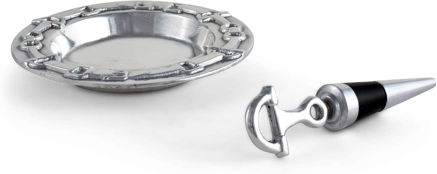 Arthur Court Designs Equestrian Aluminum Round 1 Piece Coaster