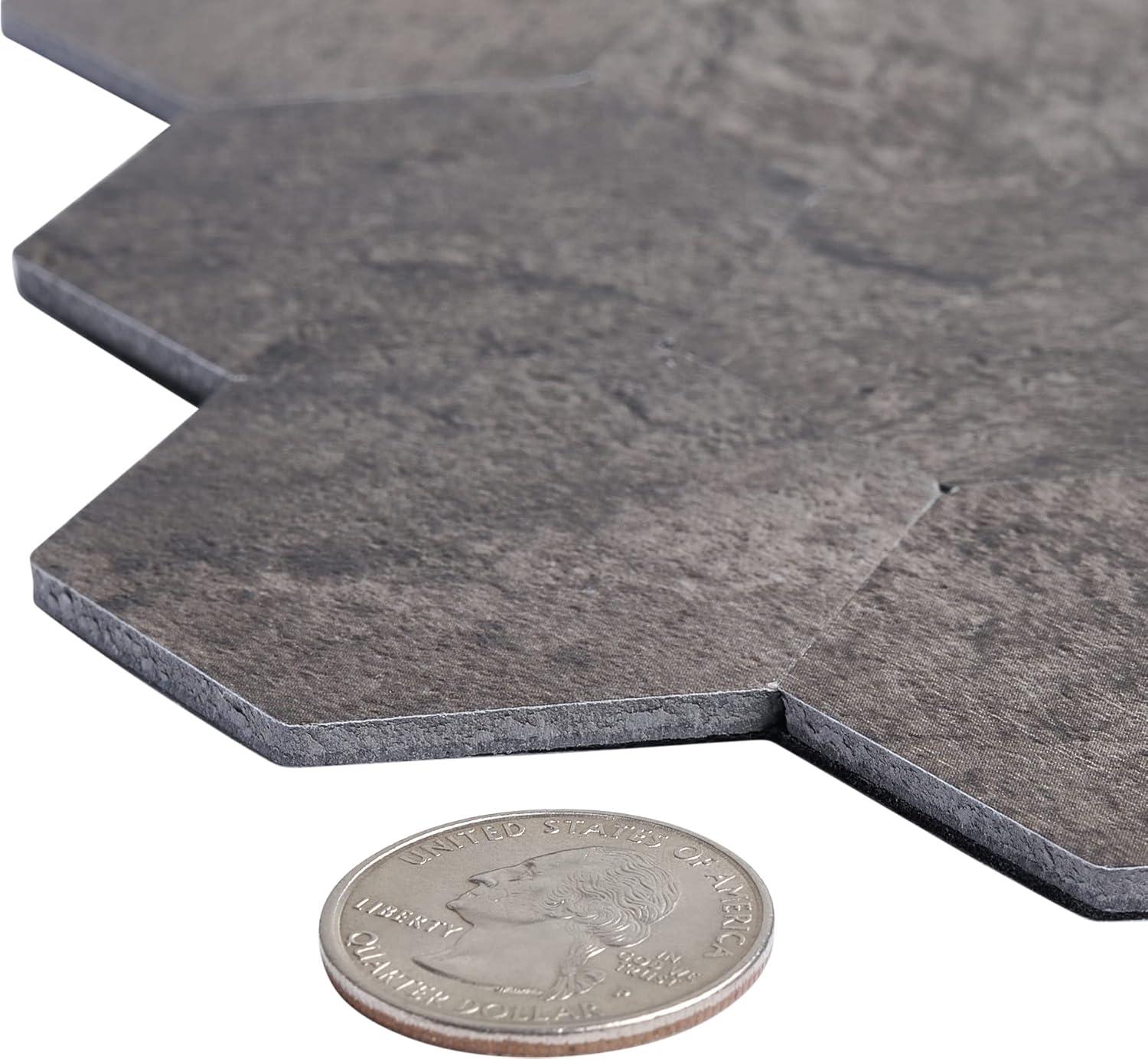 Avant Decor 8 Tiles | Stone Composite Small Hexagon Tiles | Peel and Stick Kitchen Backsplash Stick On Wall Easy DIY Installation 11.33" x 11.41"