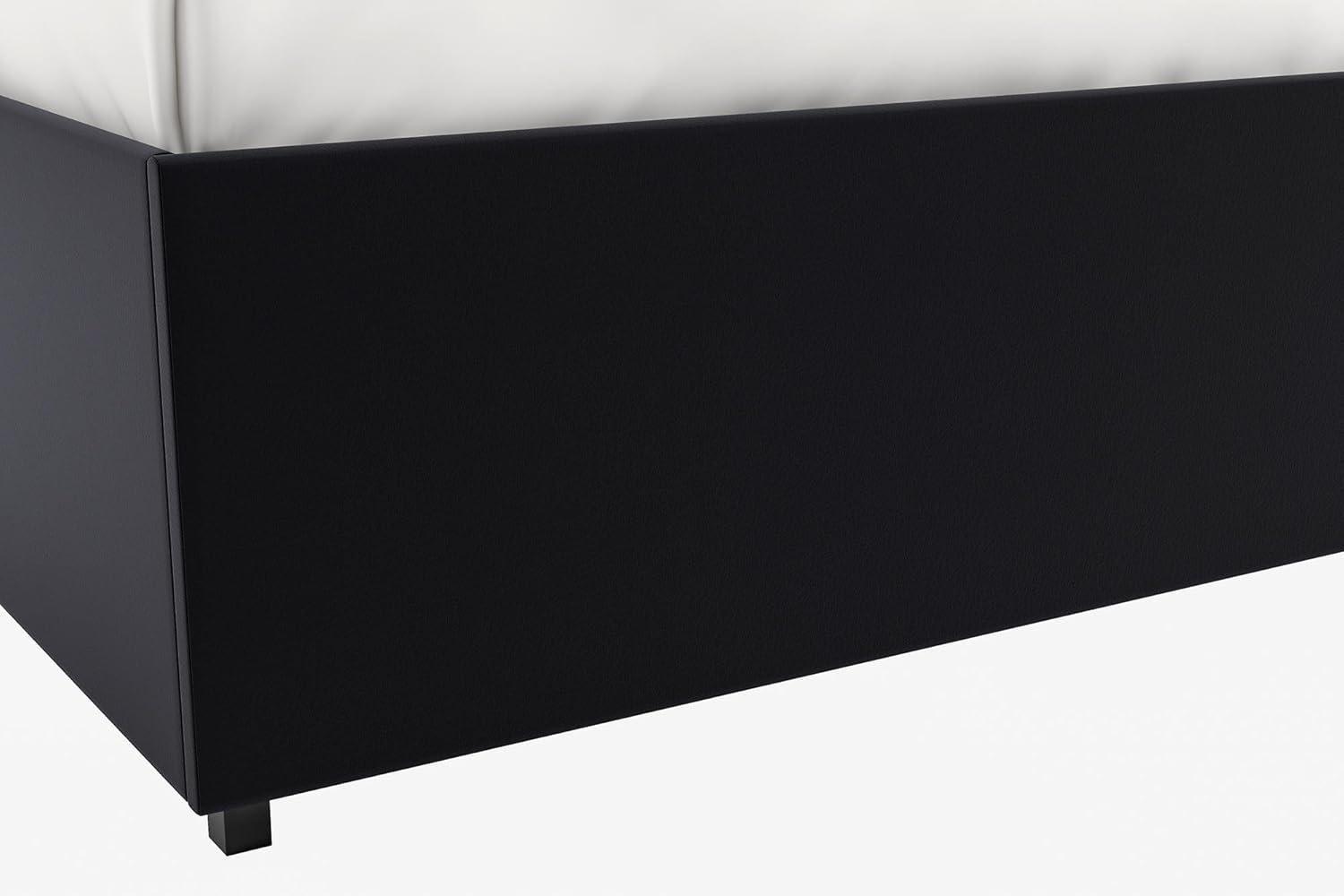 DHP Maven Platform Bed with Storage, Queen, Black Faux Leather