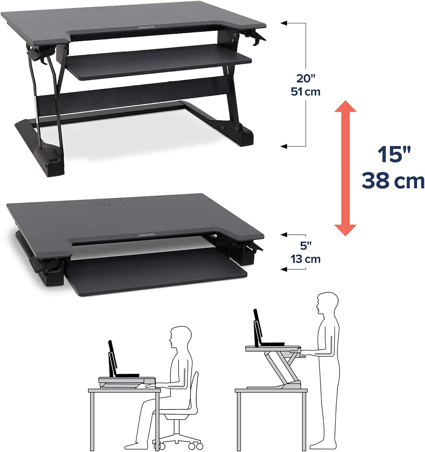 Ergotron WorkFit-TL Adjustable Sit to Stand Standing Desk Workstation Converter