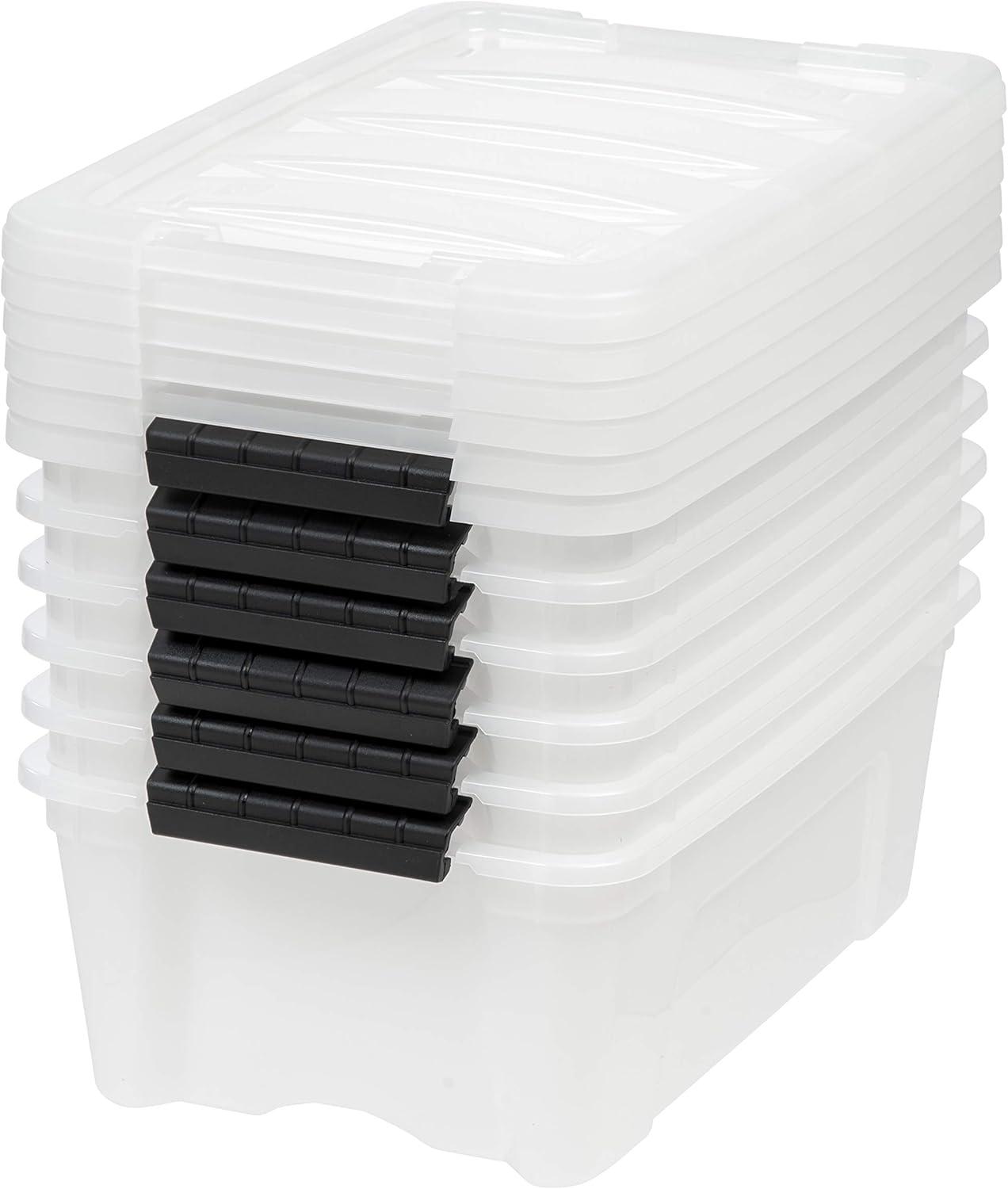 12.75qt Plastic Storage Bins with Lids and Secure Latching Buckles - 6 Pack