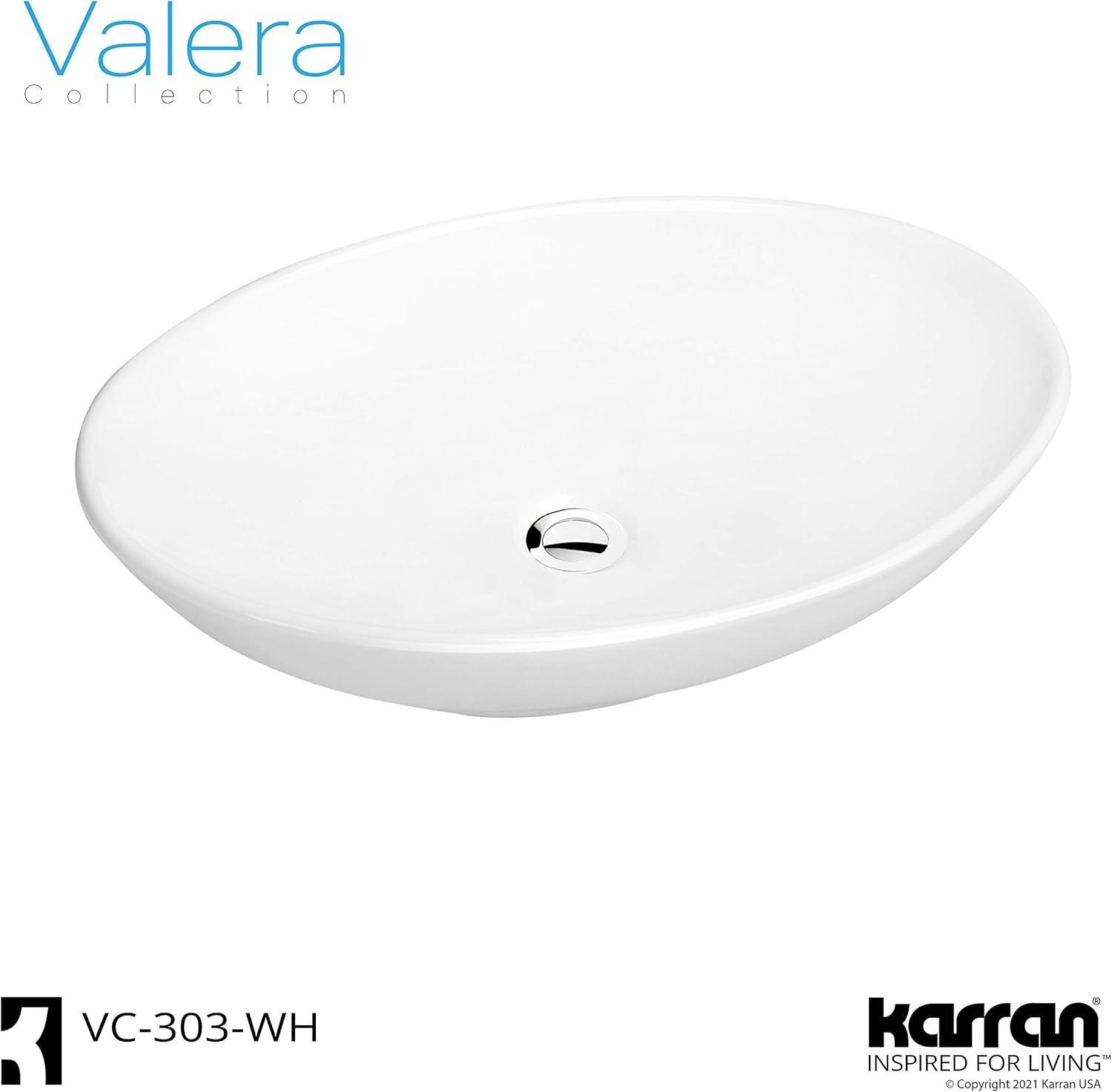 Karran Valera 27 In. Vitreous China Oval Vessel Bathroom Sink