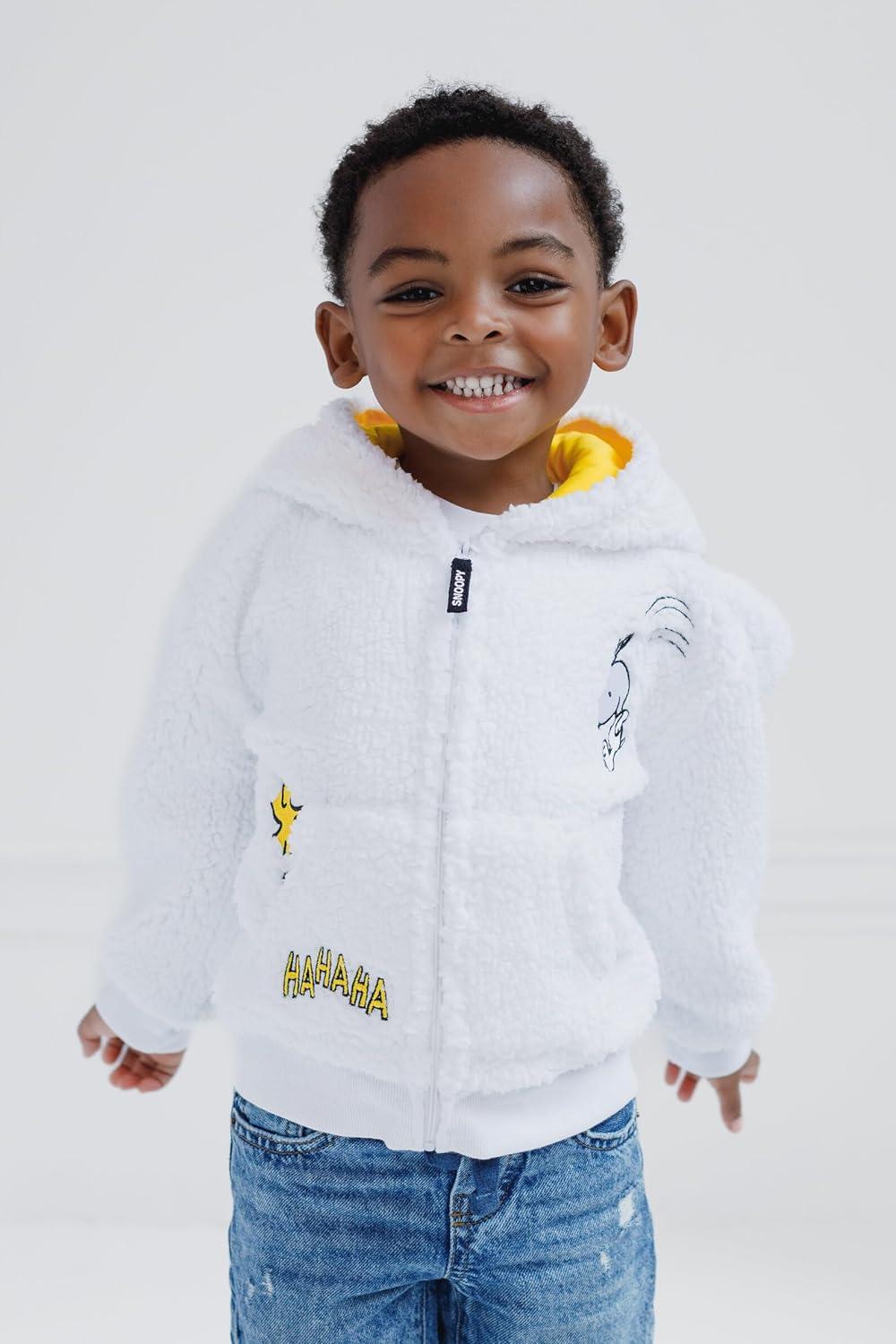 Snoopy Peanuts Woodstock Infant Baby Boys Cozy Faux Sherling Cosplay Hoodie White 18 Months