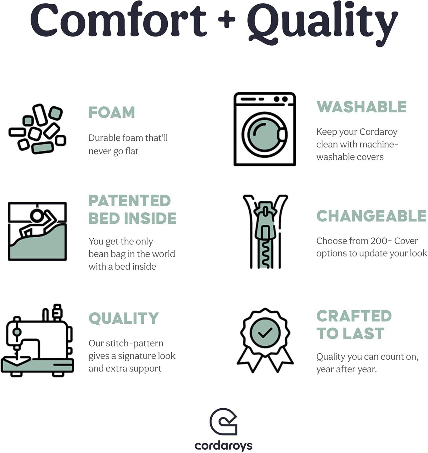 CordaRoy's CordaRoy's Corduroy Convertible Bean Bag Chair