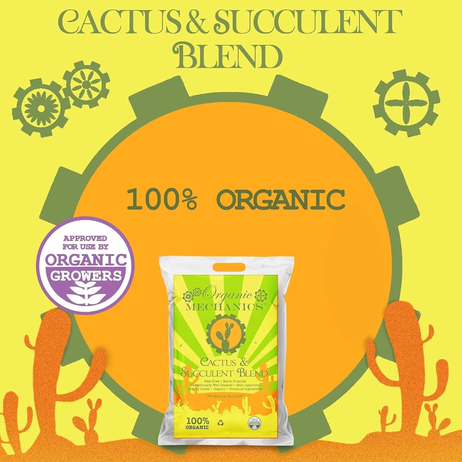 Organic Cactus and Succulent Potting Soil Blend, 8 Quarts