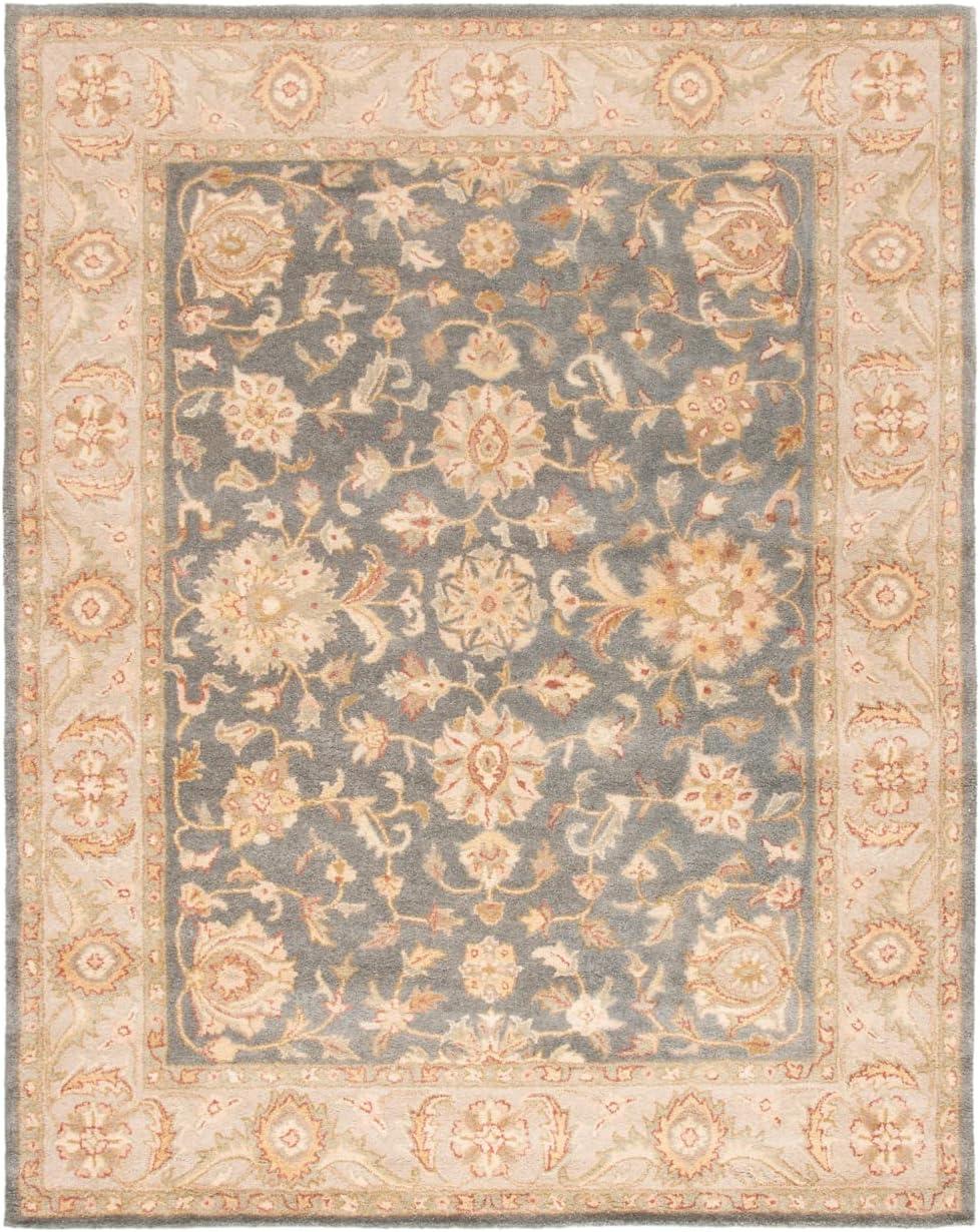 Antiquity Blue and Beige Handmade Wool Area Rug 11' x 17'