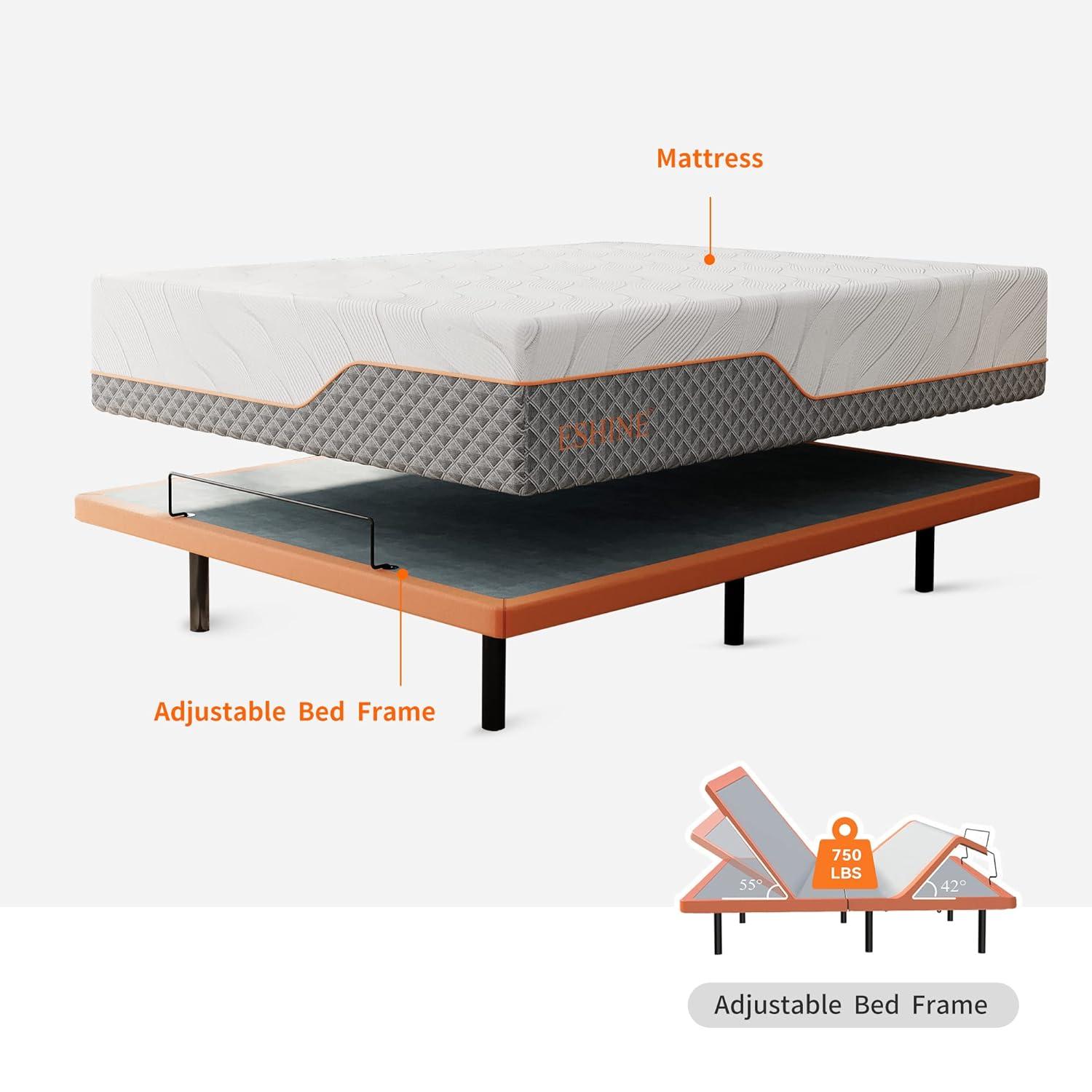 Zero Gravity Adjustable Bed with 14" Hybrid Mattress E3000 Series