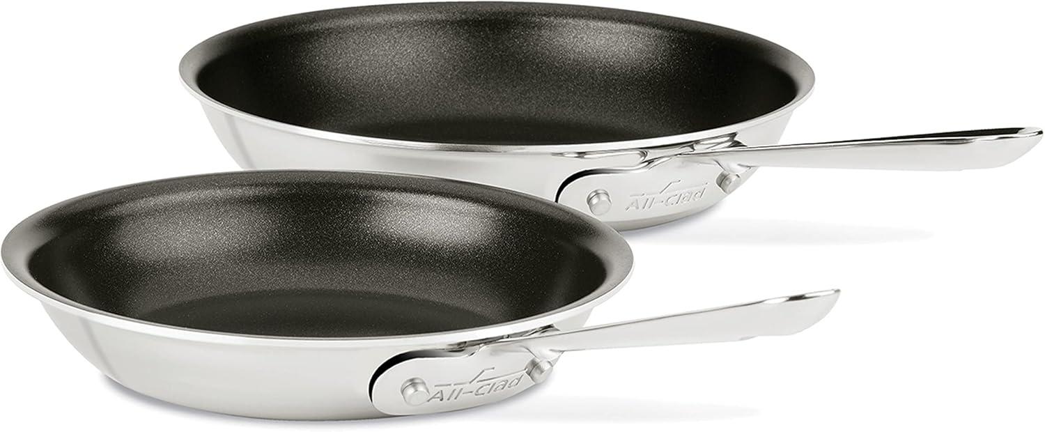 All-Clad D3 Stainless Steel Nonstick 2-Piece Fry Pan Set, 8 & 10 Inch