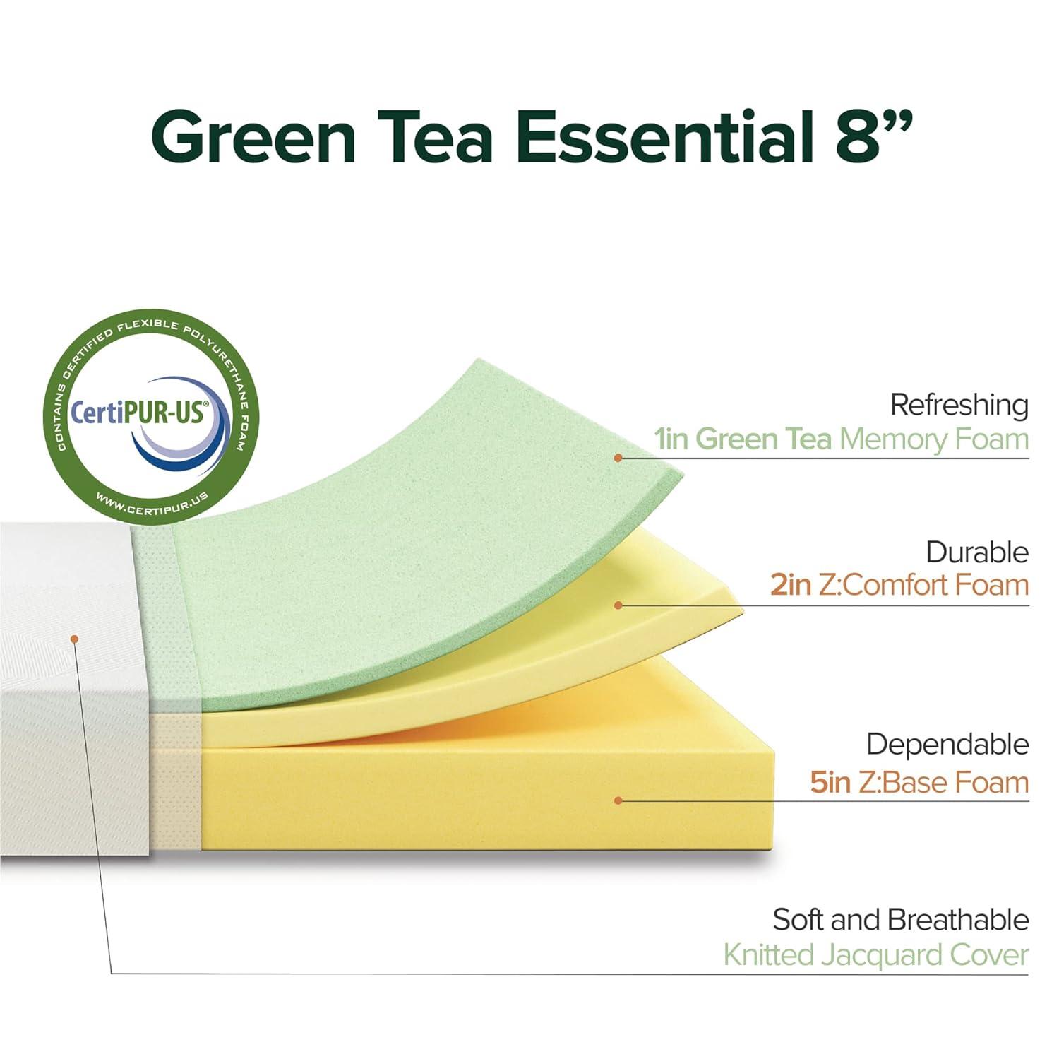 Zinus 8" Green Tea Unwind Memory Foam Mattress, Full