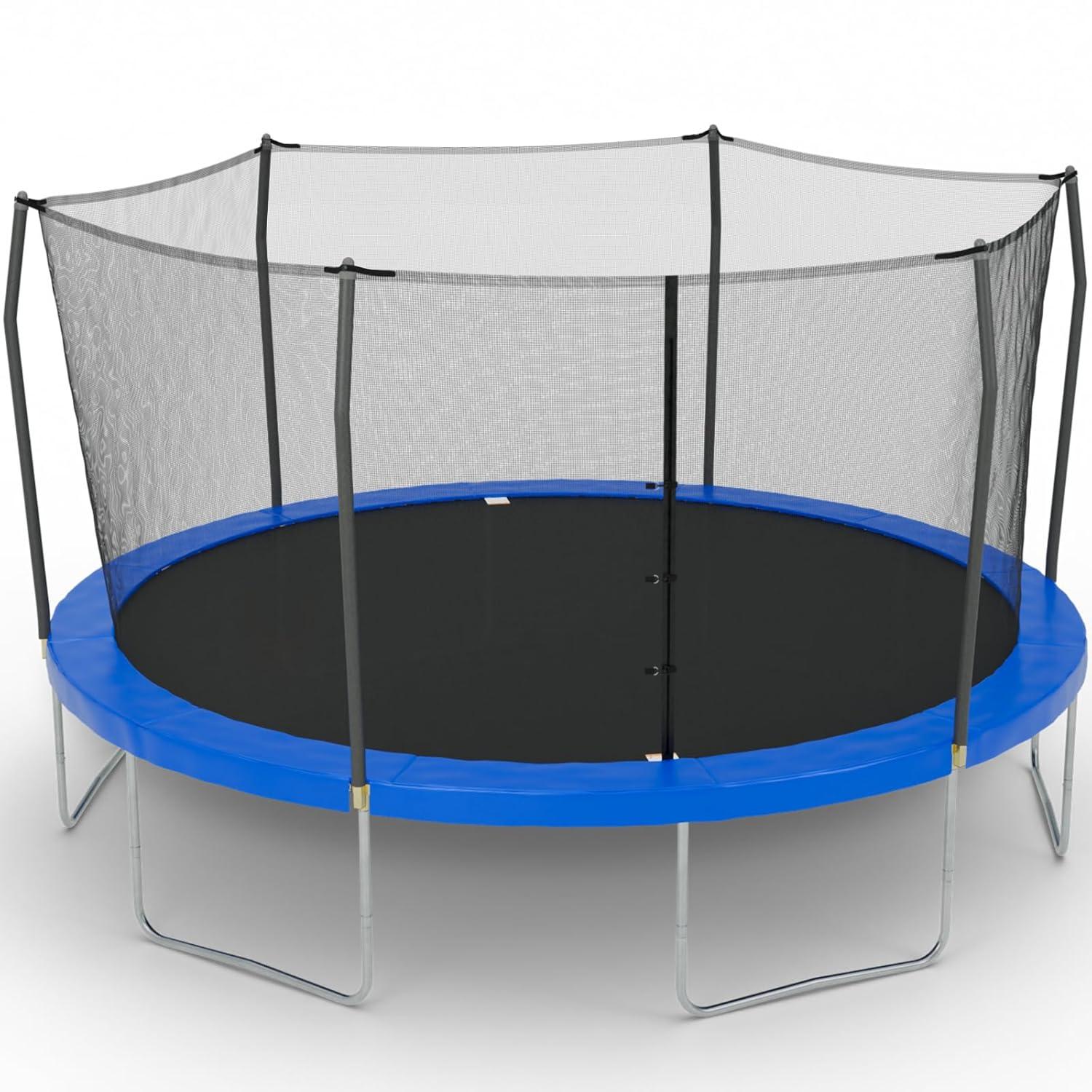Skywalker Trampolines Skywalker Trampolines 15Ft Round Trampoline With Enclosure  Blue