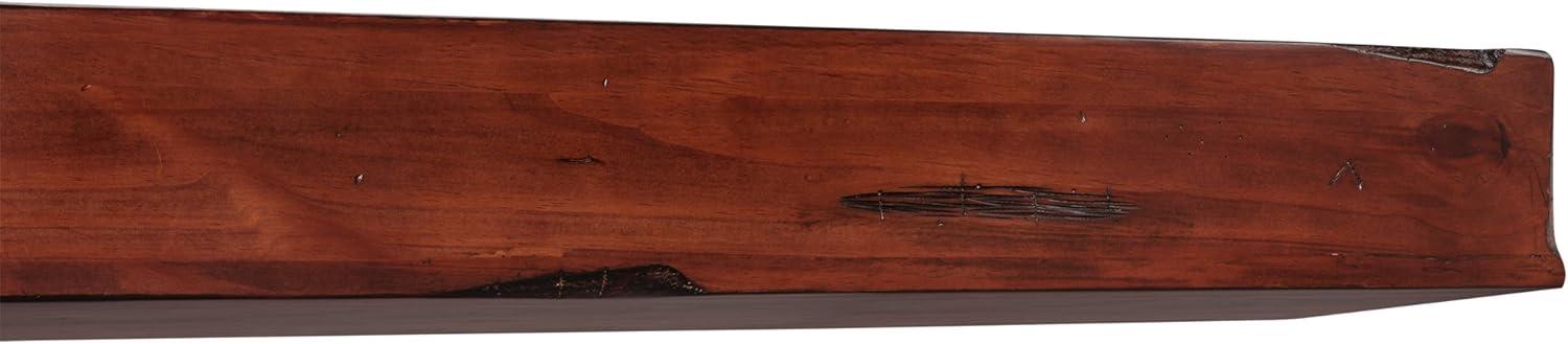 Rustic Distressed Cherry 60-Inch Wooden Fireplace Mantel Shelf