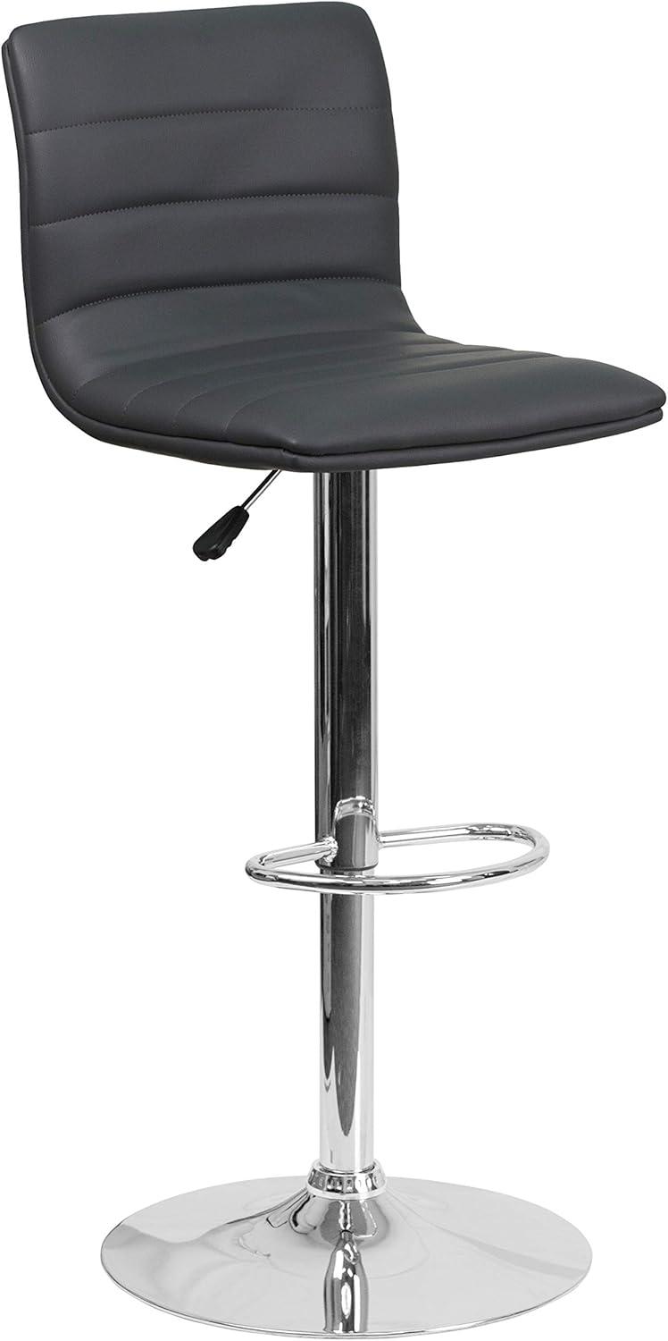 Flash Furniture Modern Vinyl Adjustable Height Barstool with Horizontal Stitch Back