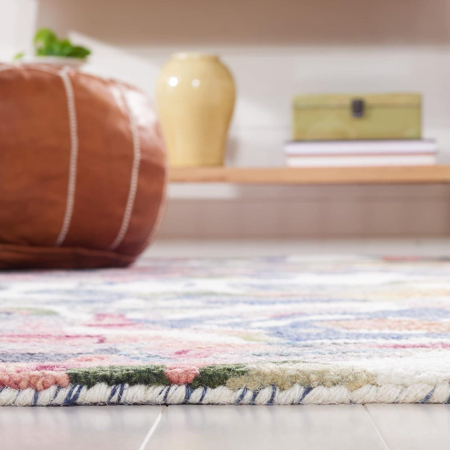 SAFAVIEH Blossom Ewart Floral Runner Rug, Ivory/Blue, 2'3" x 8'