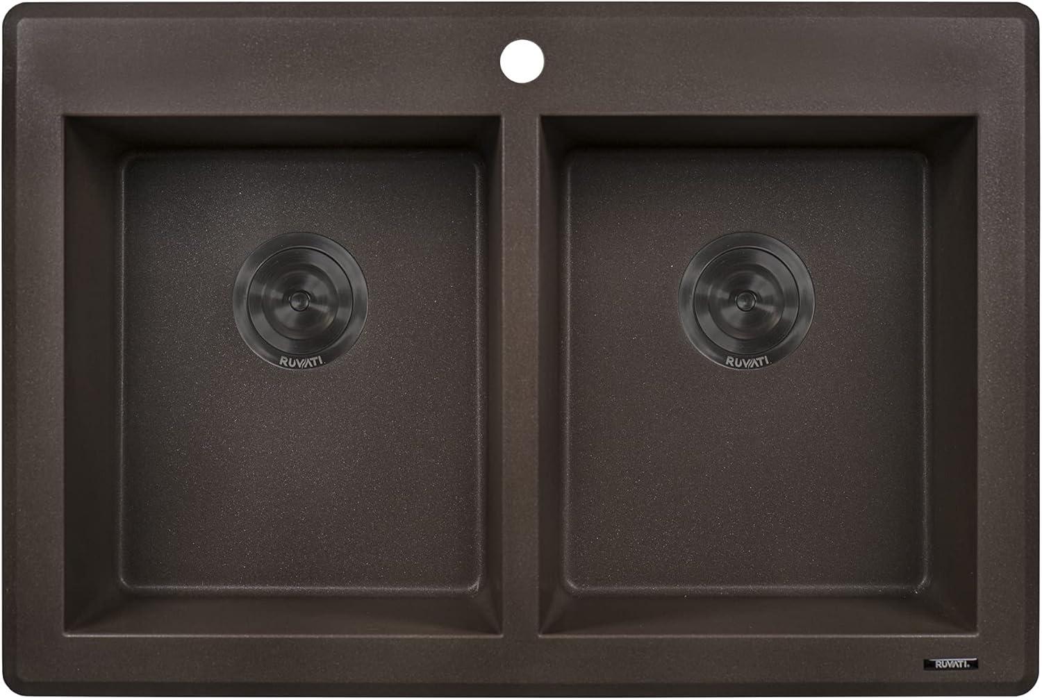 Ruvati 33 x 22 inch epiGranite Top-Mount Granite Composite Kitchen Sink