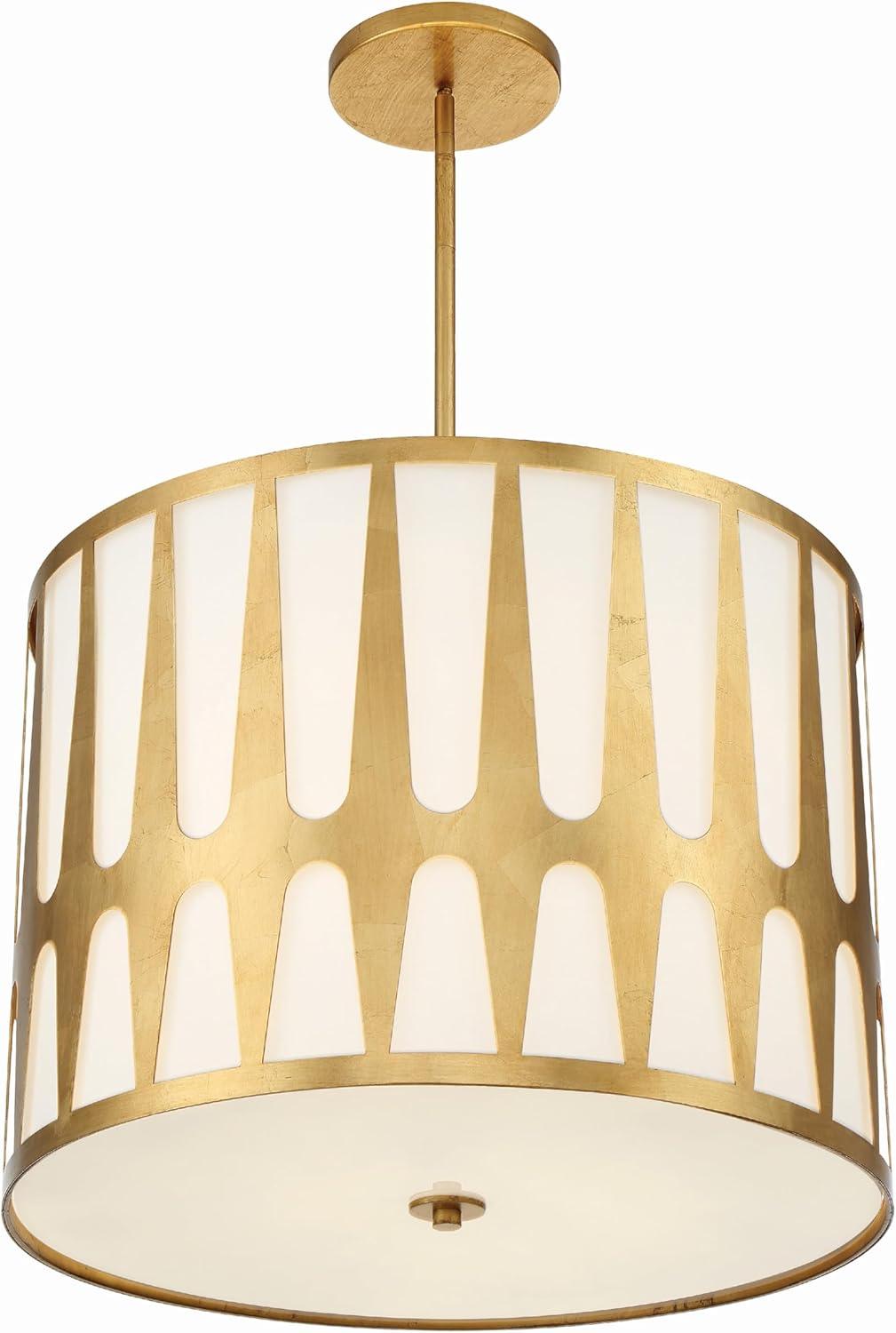 Crystorama Royston 5 Light Antique Gold Pendant - 24'' W x 18.37'' H