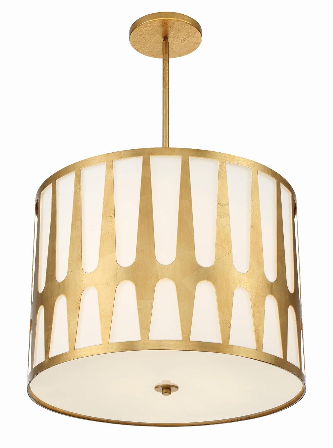 Crystorama Royston 5 Light Antique Gold Pendant - 24'' W x 18.37'' H