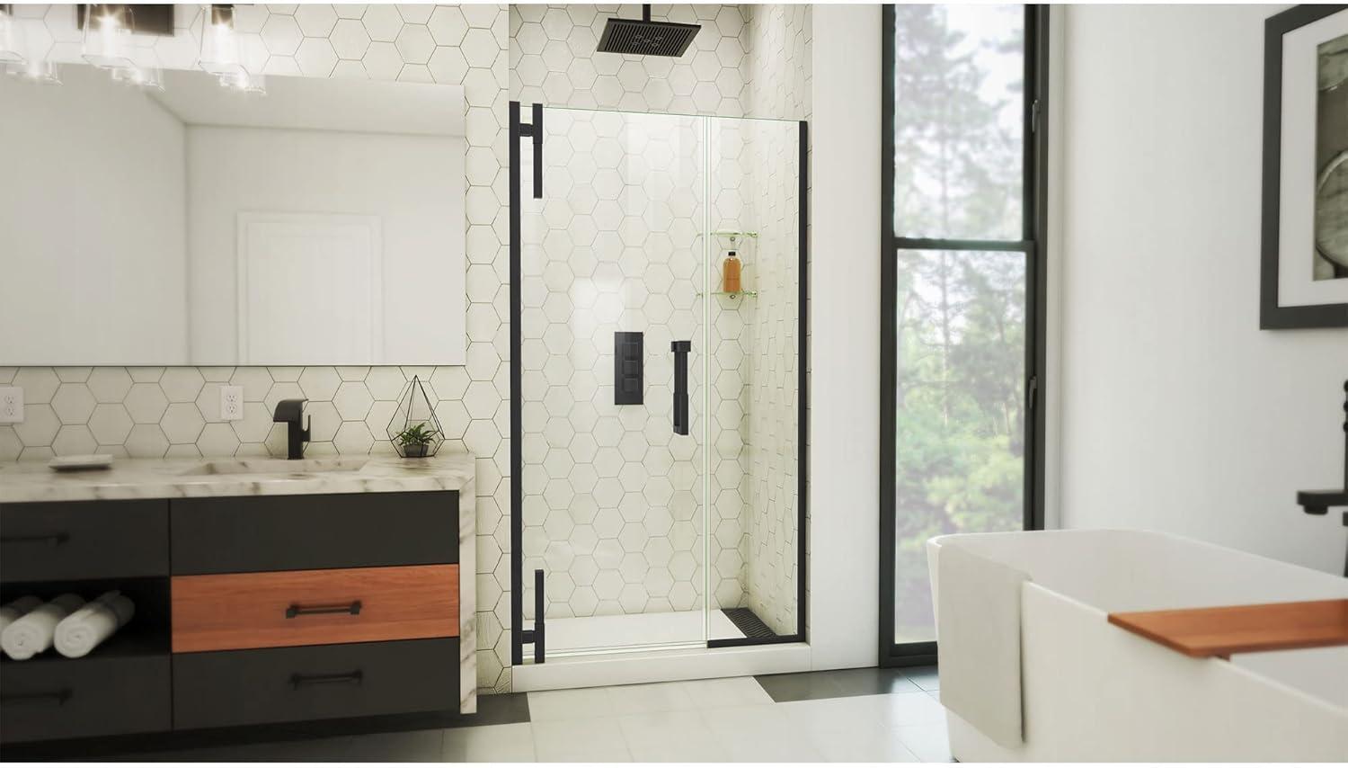 DreamLine Ascend 42-43 in. W x 72 in. H Frameless Pivot Shower Door