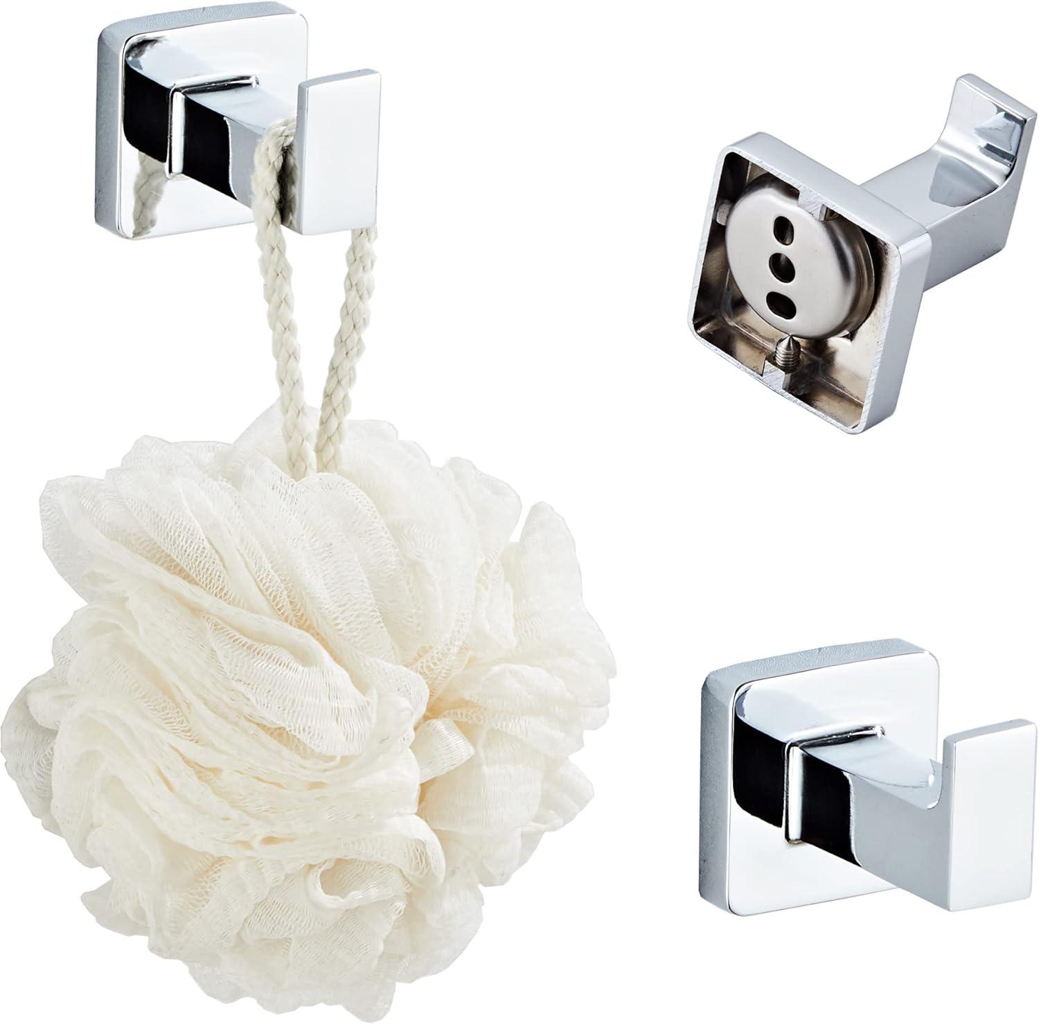 Brushed Chrome 4-Piece Bathroom Hardware Set