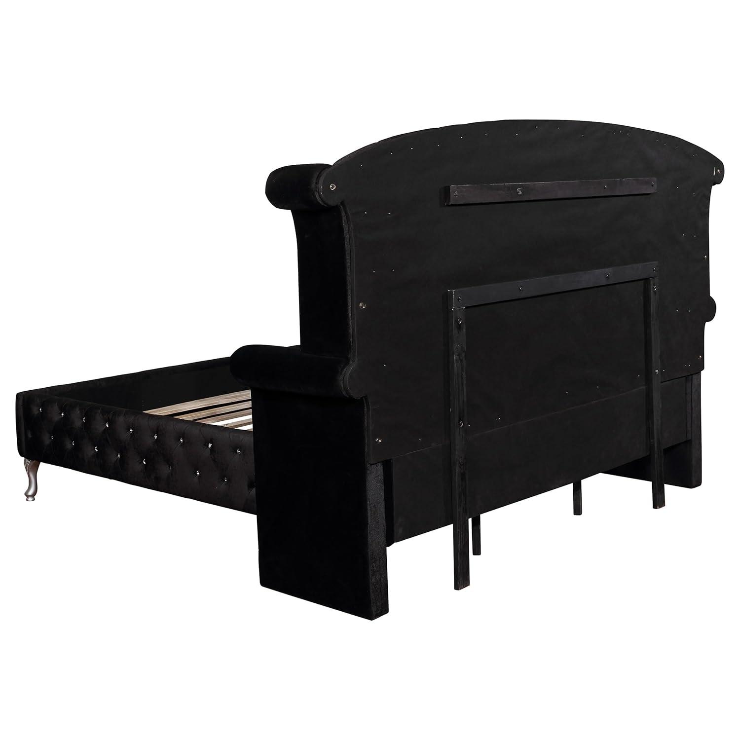 Deanna Queen Tufted Upholstered Bed Black